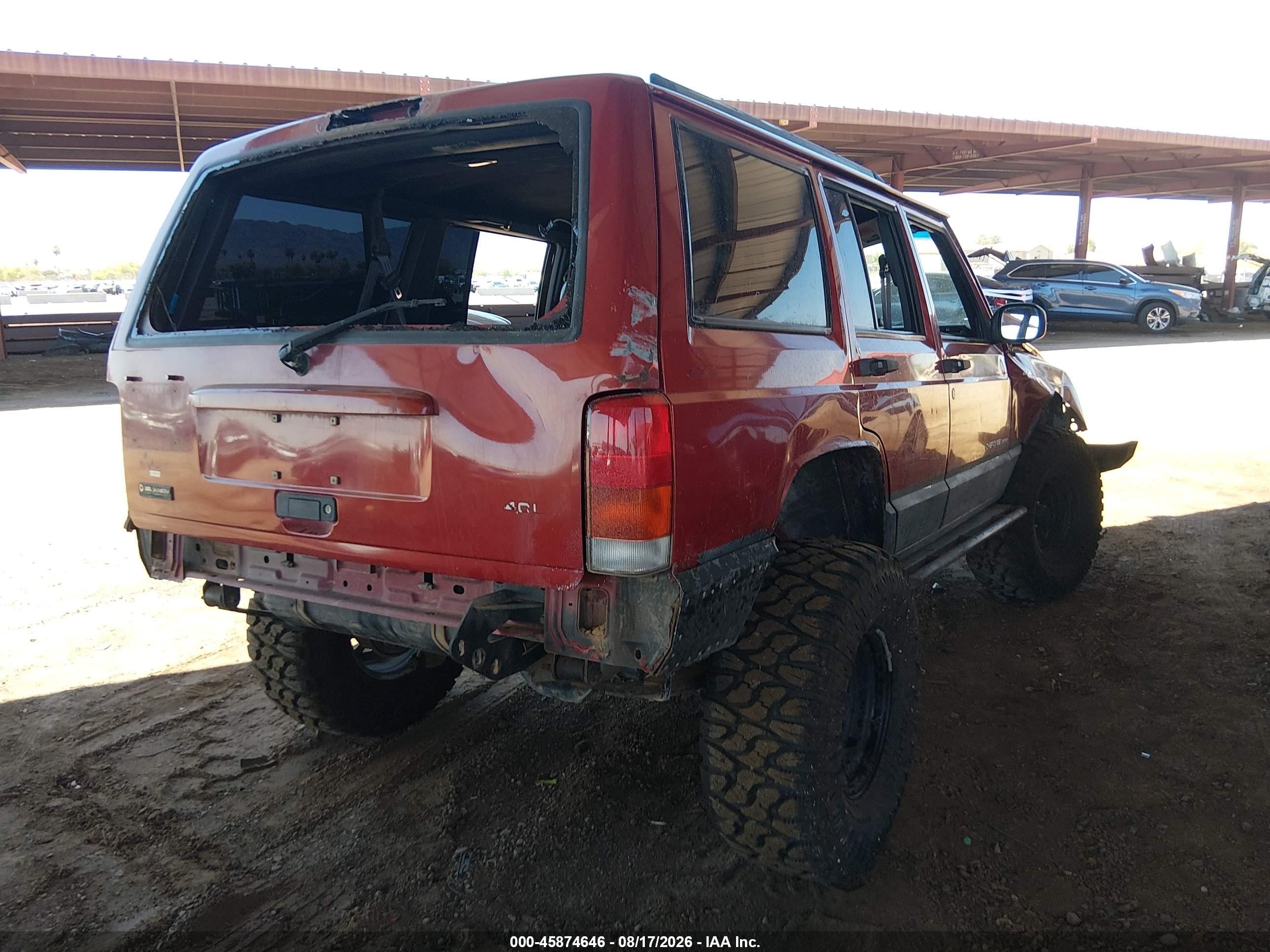 1999 Jeep Cherokee Classic/sport Red vin: 1J4FF68S4XL626770