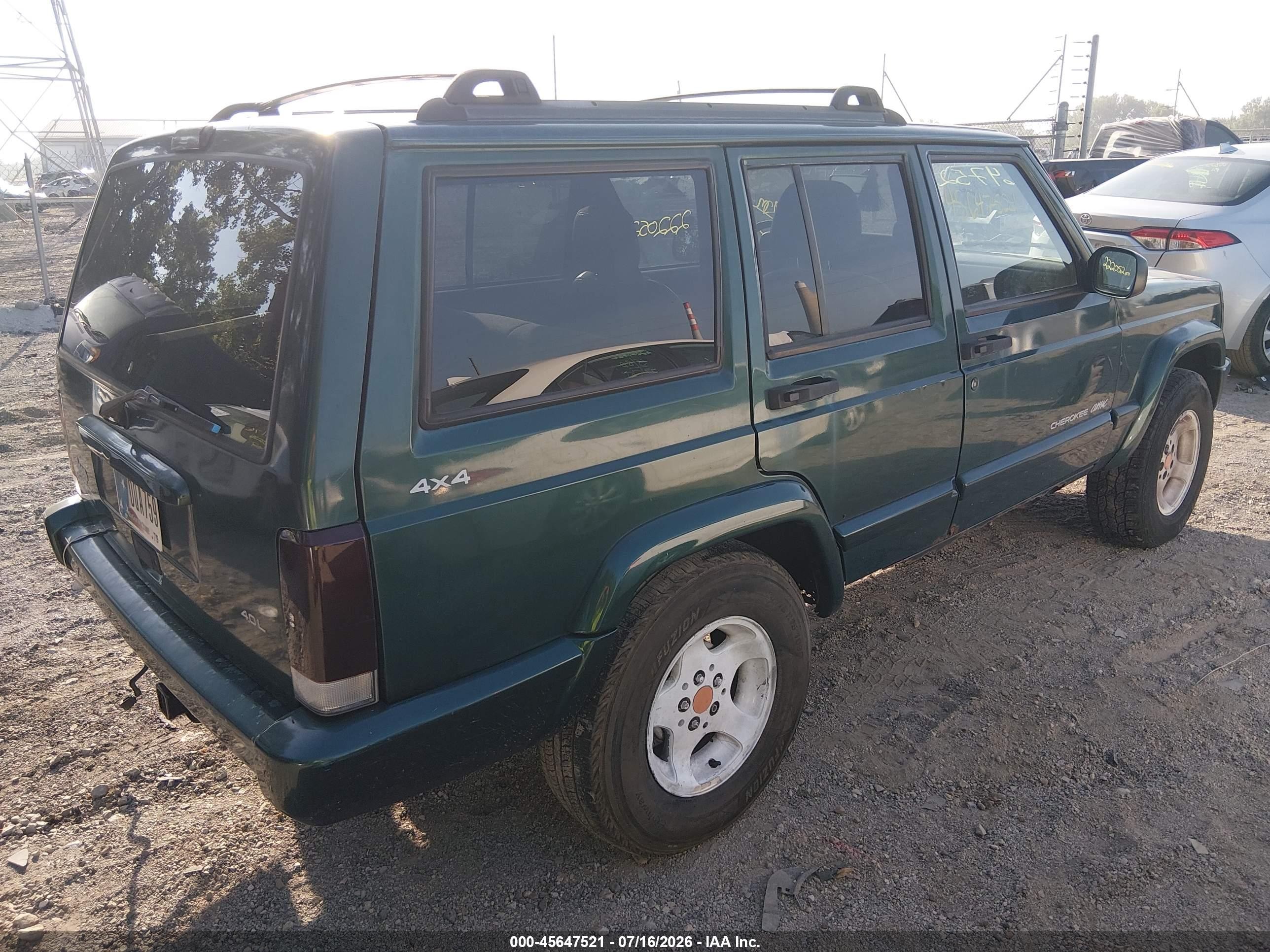 1999 Jeep Cherokee Classic/sport Green vin: 1J4FF68S8XL564631
