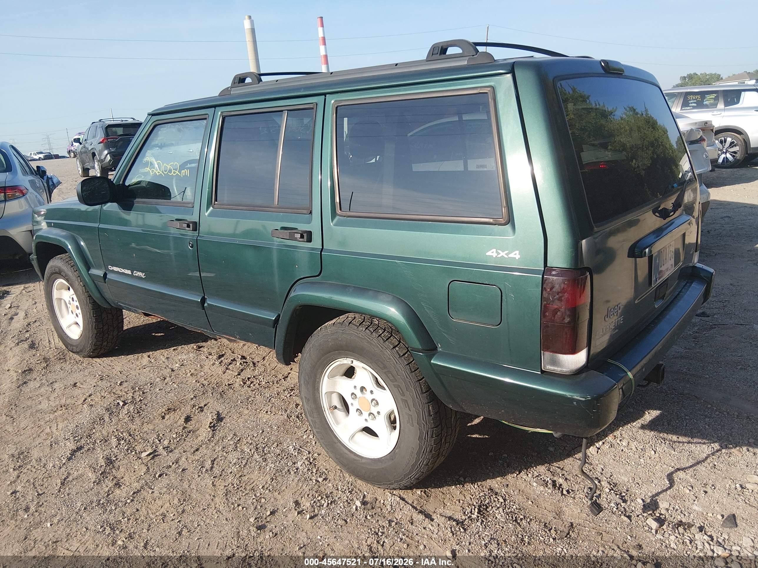 1999 Jeep Cherokee Classic/sport Green vin: 1J4FF68S8XL564631