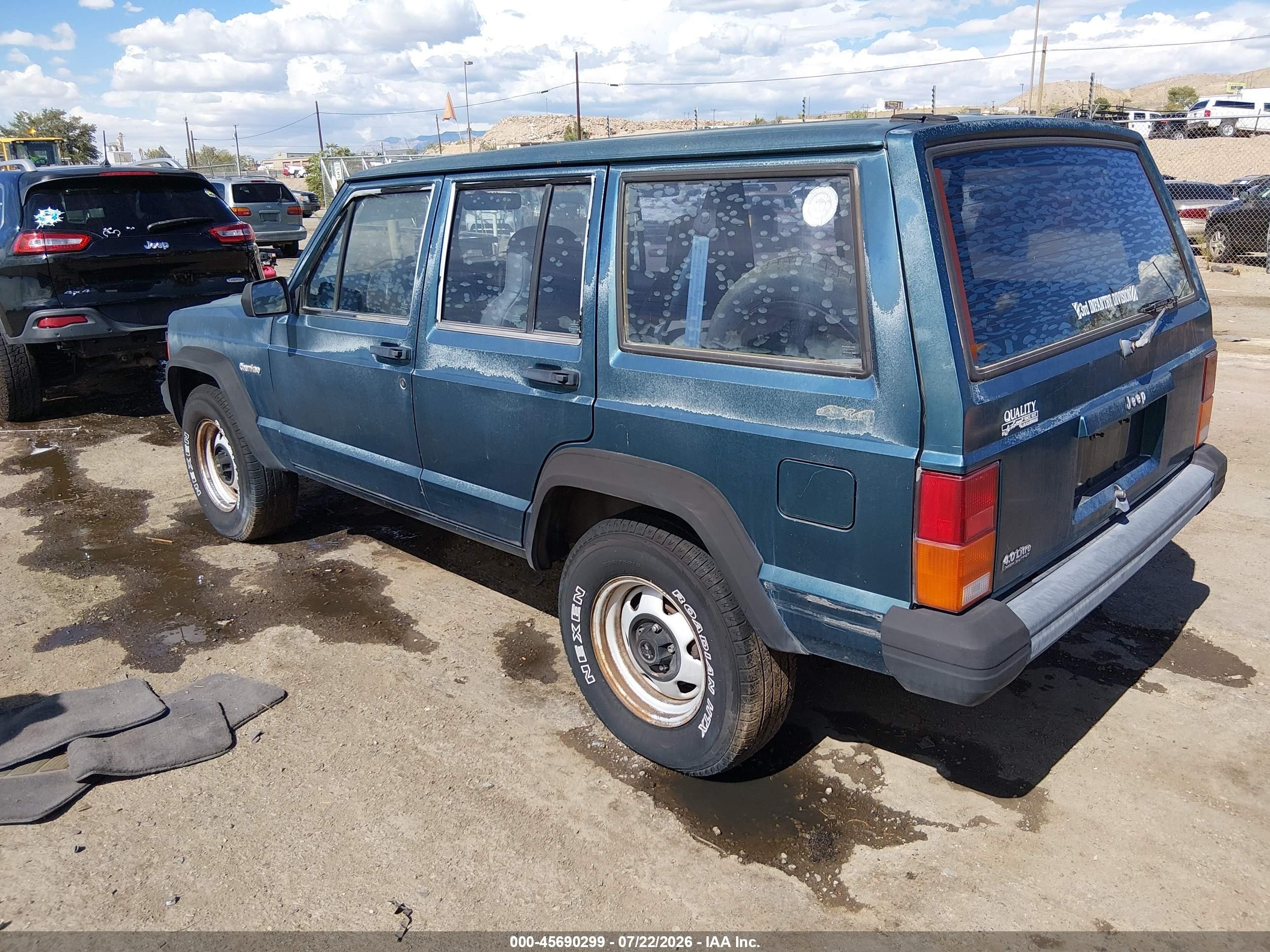 1996 Jeep Cherokee Se Green vin: 1J4FJ28S1TL316268