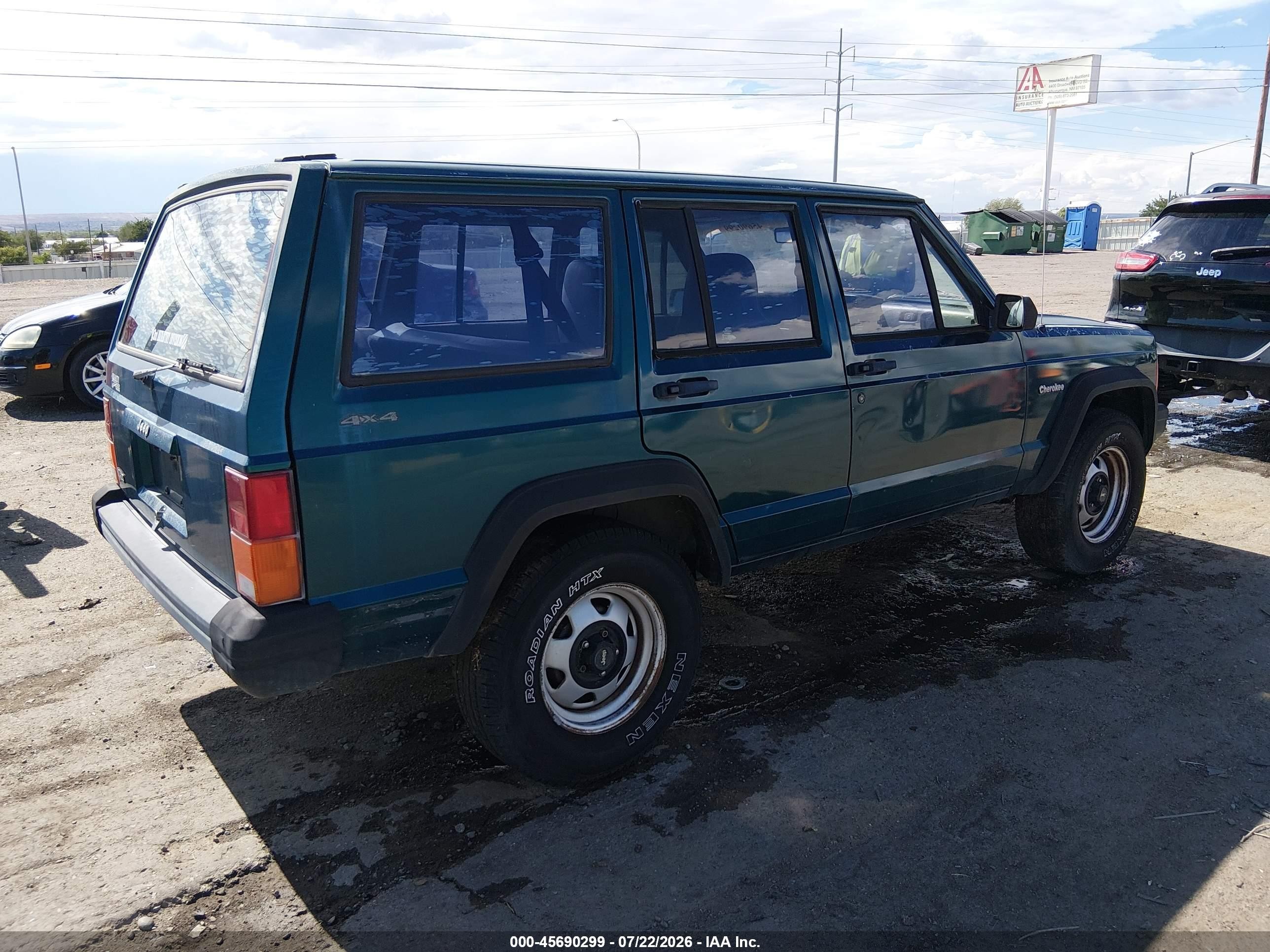 1996 Jeep Cherokee Se Green vin: 1J4FJ28S1TL316268