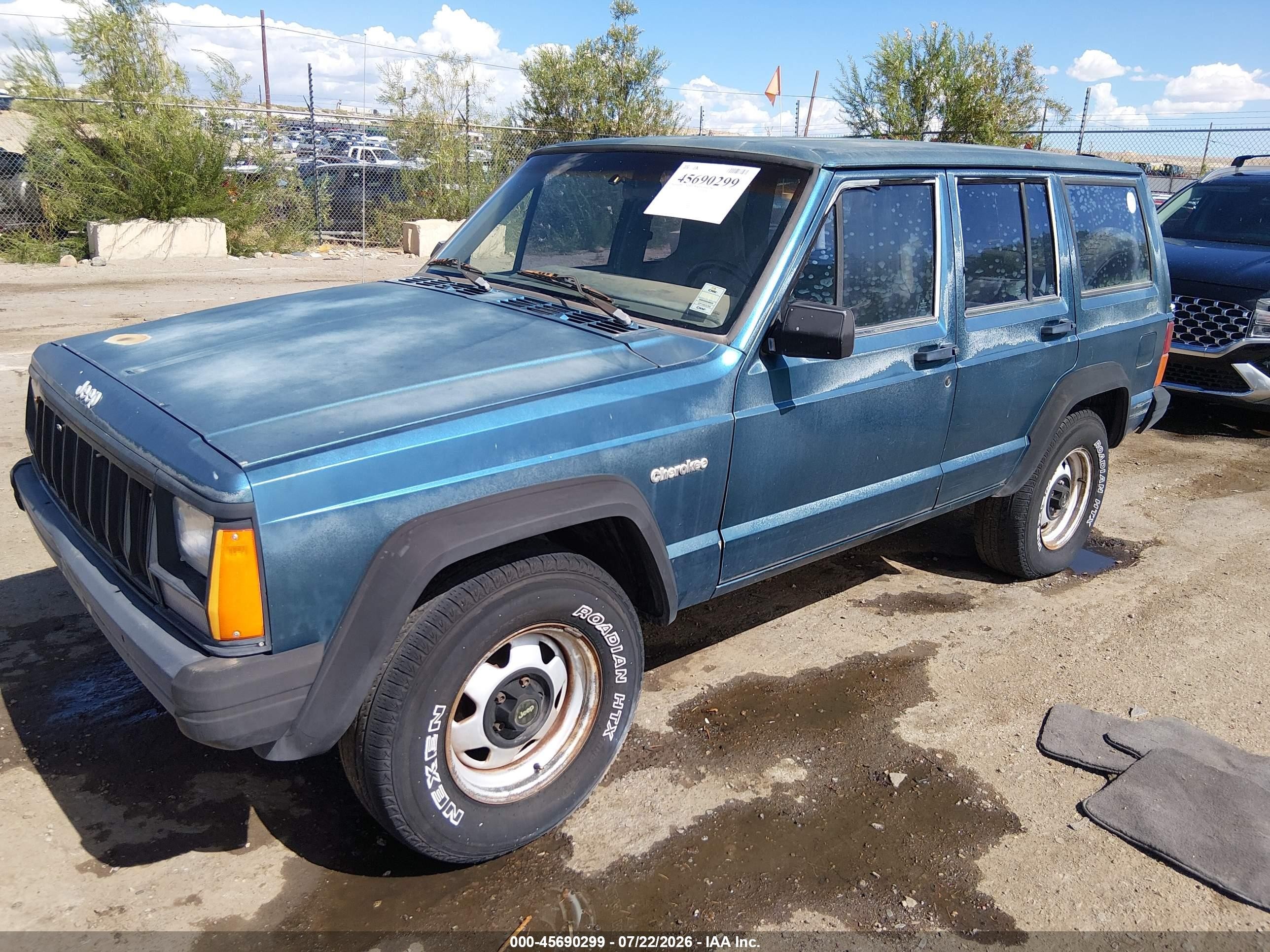 1996 Jeep Cherokee Se Green vin: 1J4FJ28S1TL316268