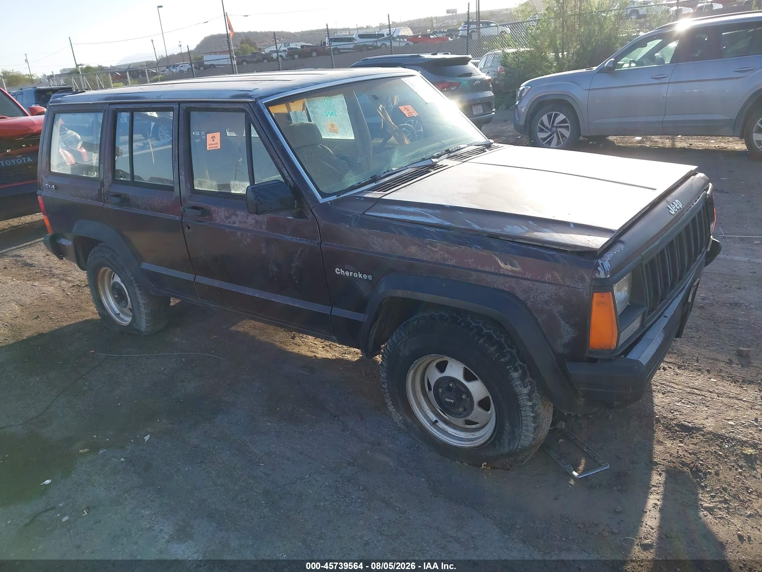 1992 Jeep Cherokee   Burgundy vin: 1J4FJ28S3NL222380