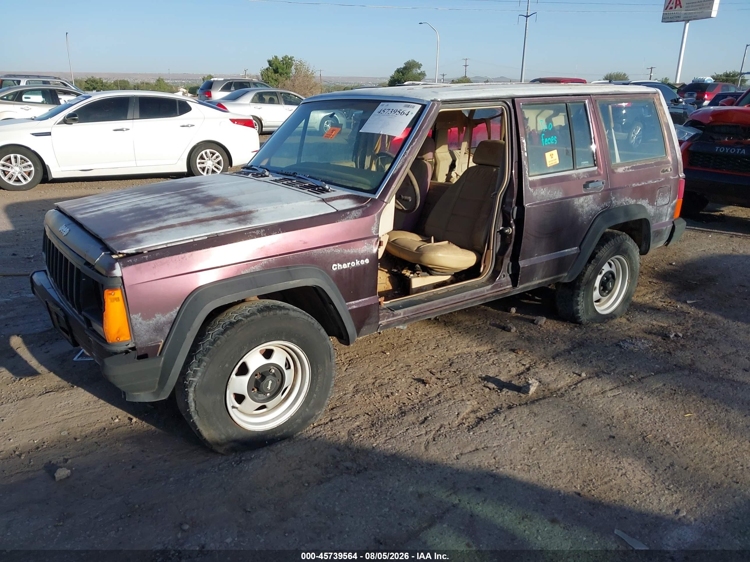 1992 Jeep Cherokee   Burgundy vin: 1J4FJ28S3NL222380