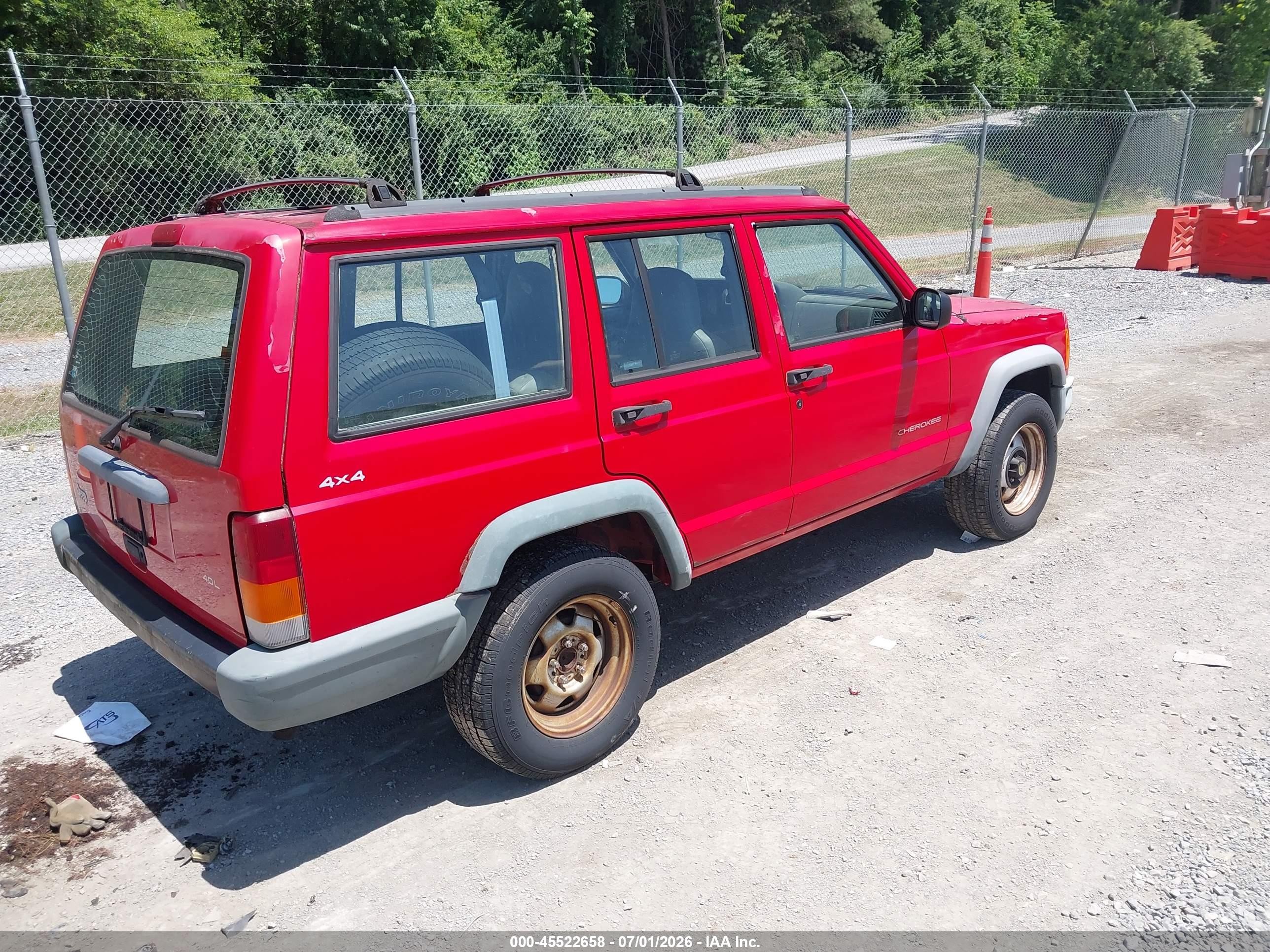 1997 Jeep Cherokee Se Red vin: 1J4FJ28S3VL503708