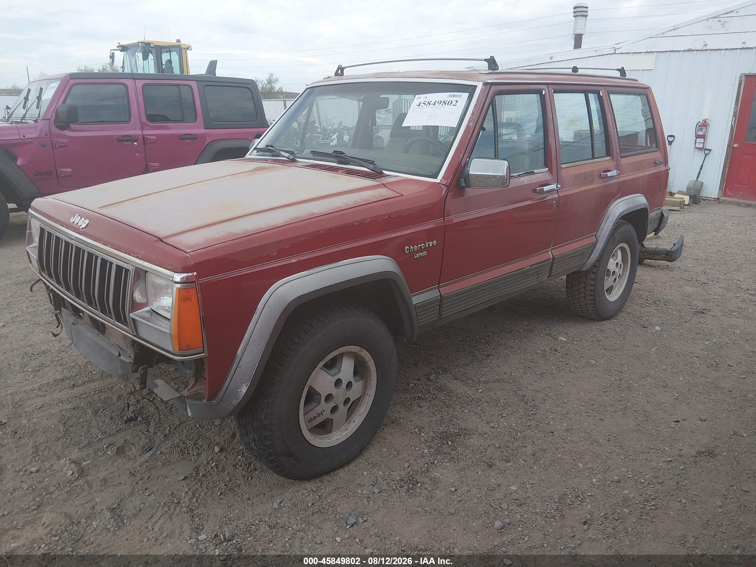 1989 Jeep Cherokee Laredo Красный vin: 1J4FJ58L3KL428997