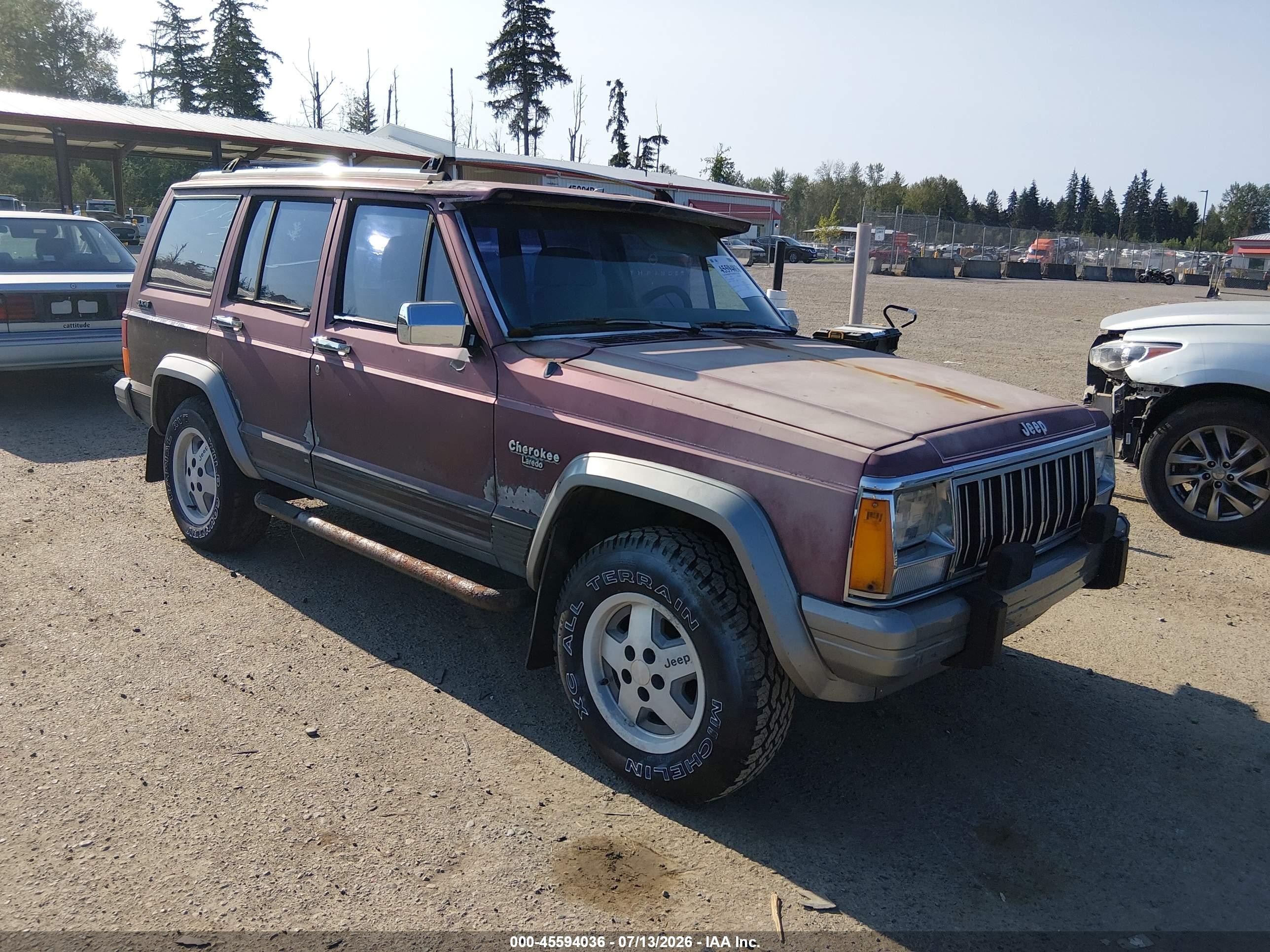1991 Jeep Cherokee Laredo Purple vin: 1J4FJ58S4ML564145