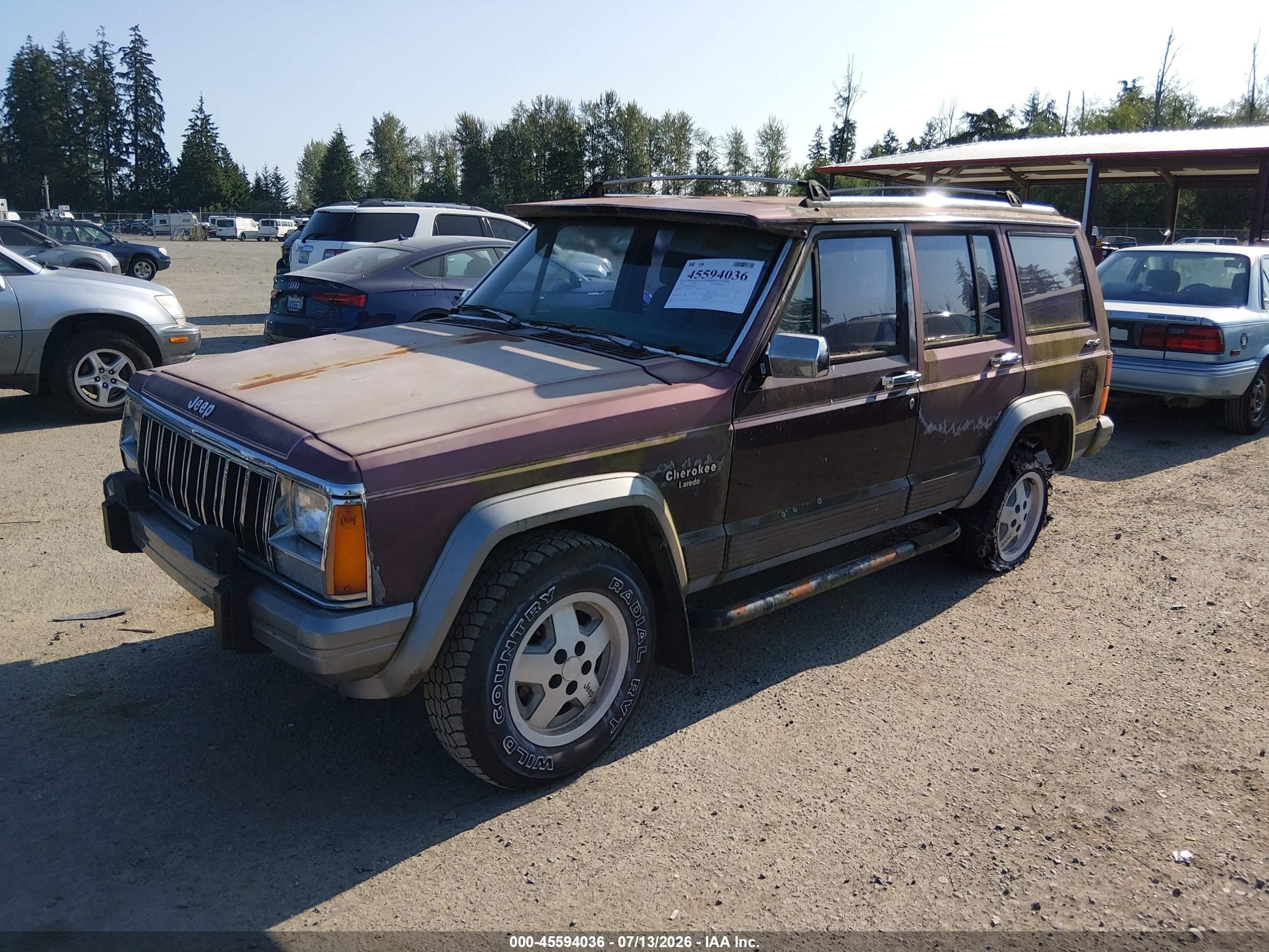 1991 Jeep Cherokee Laredo Purple vin: 1J4FJ58S4ML564145