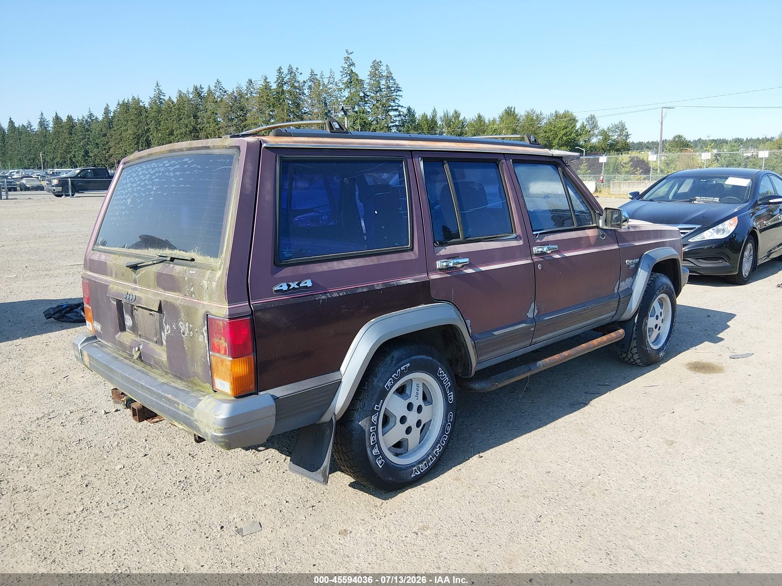 1991 Jeep Cherokee Laredo Purple vin: 1J4FJ58S4ML564145