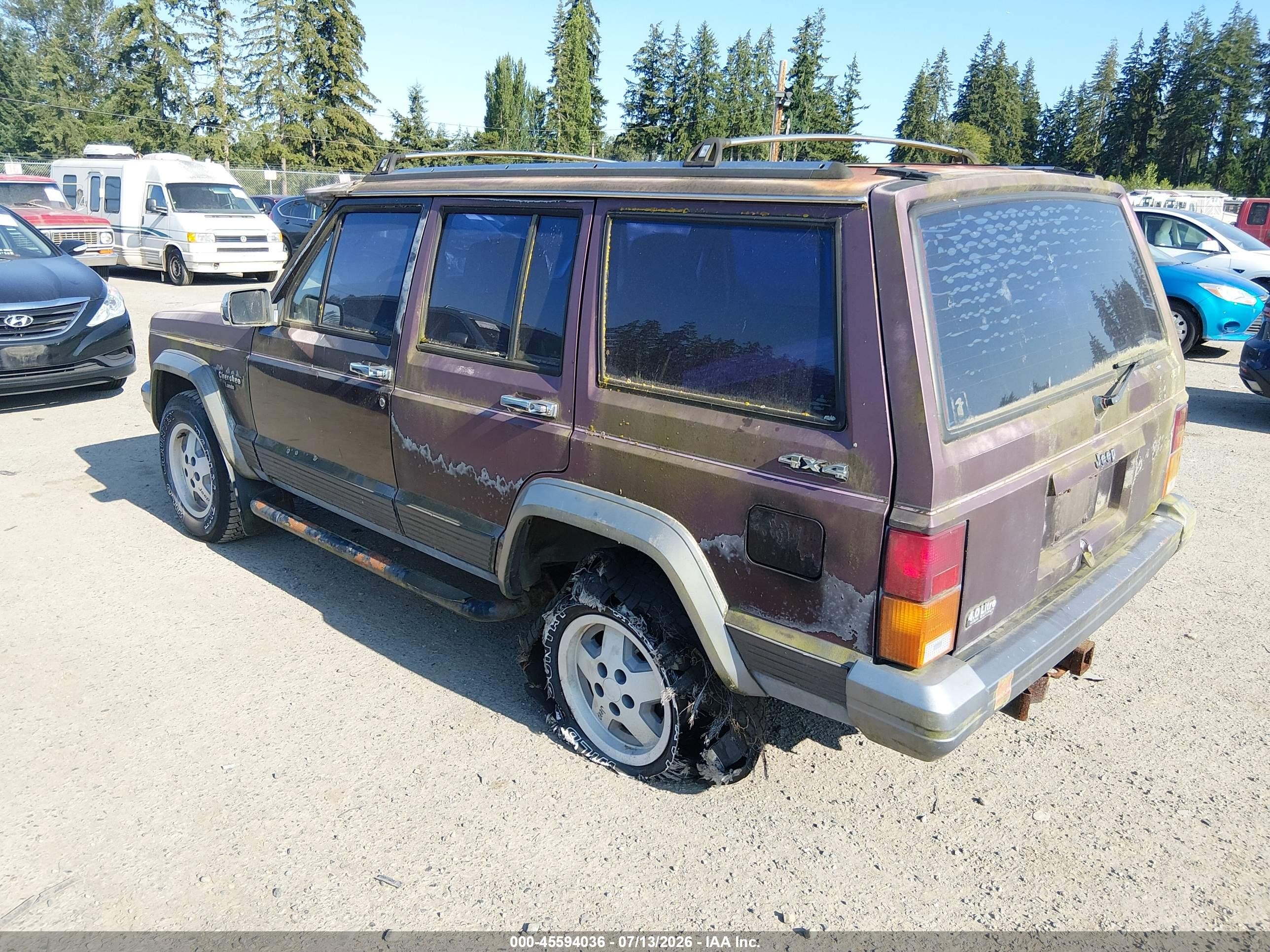 1991 Jeep Cherokee Laredo Purple vin: 1J4FJ58S4ML564145
