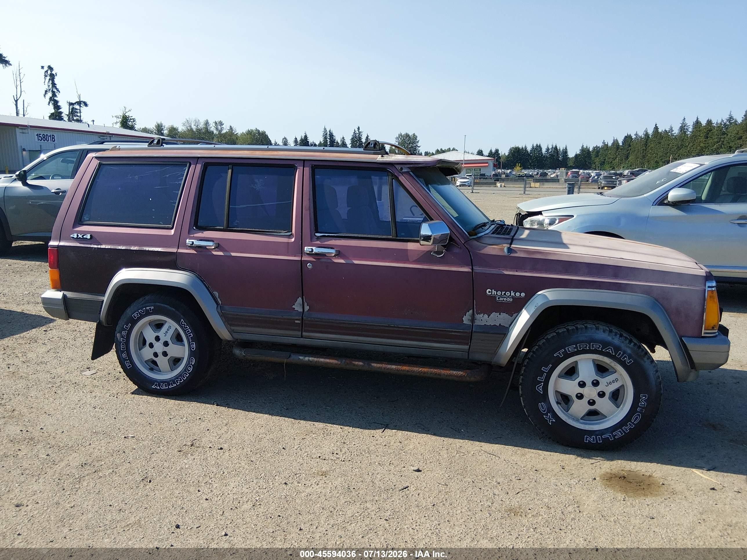 1991 Jeep Cherokee Laredo Purple vin: 1J4FJ58S4ML564145