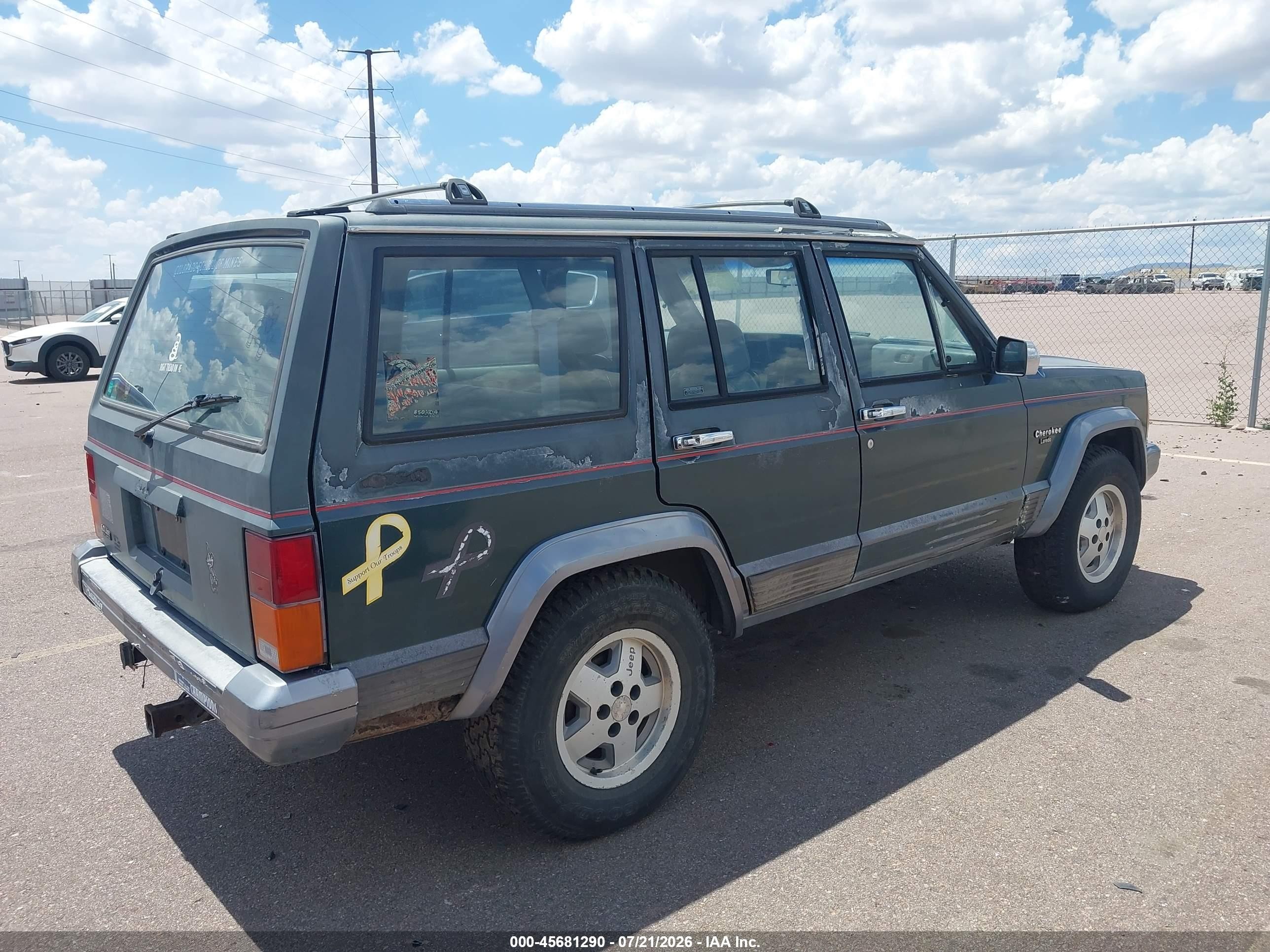 1991 Jeep Cherokee Laredo Серый vin: 1J4FJ58S8ML570840