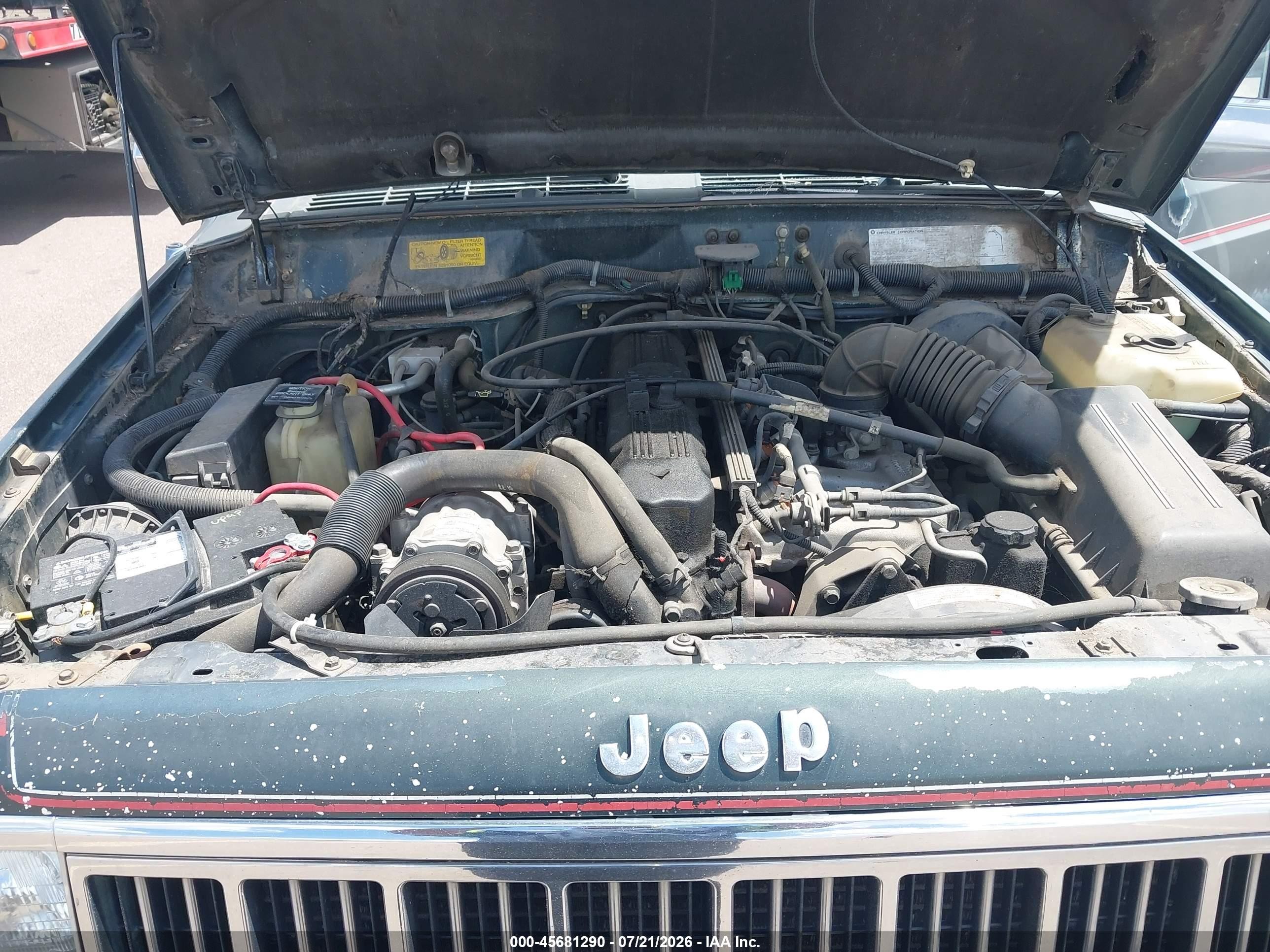 1991 Jeep Cherokee Laredo Серый vin: 1J4FJ58S8ML570840