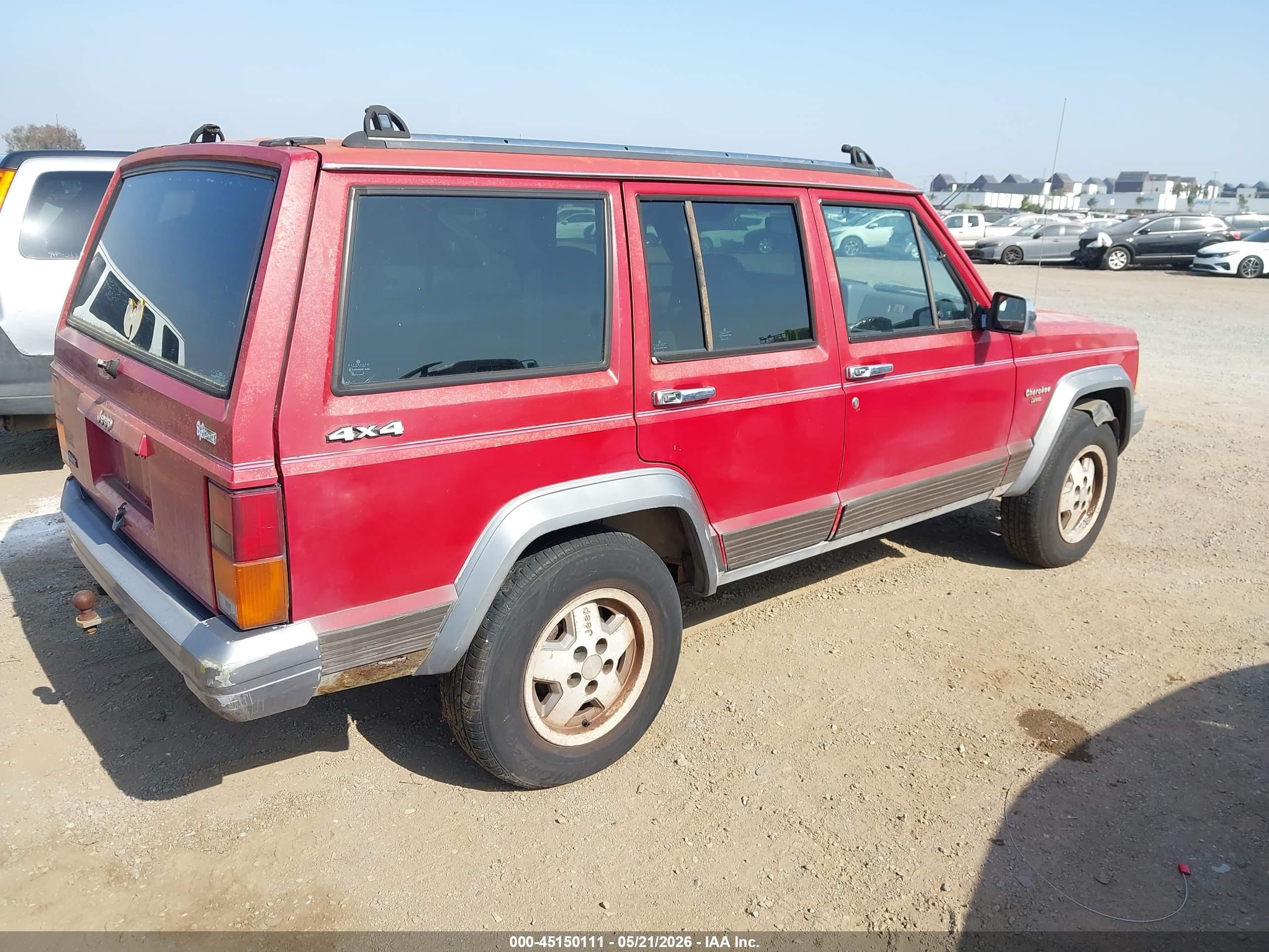 1991 Jeep Cherokee Laredo Red vin: 1J4FJ58S9ML637154