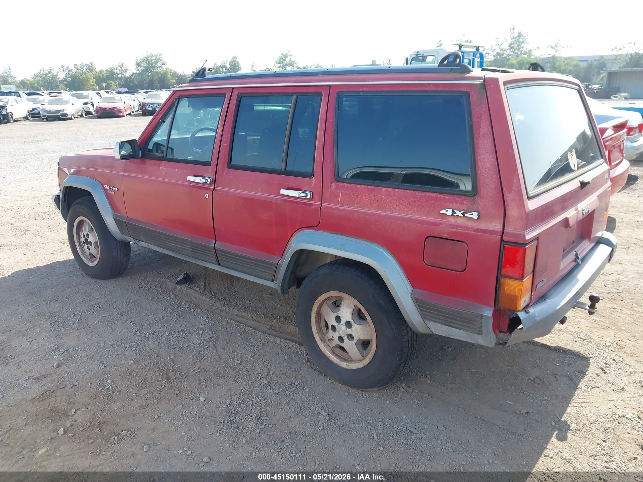 1991 Jeep Cherokee Laredo Red vin: 1J4FJ58S9ML637154