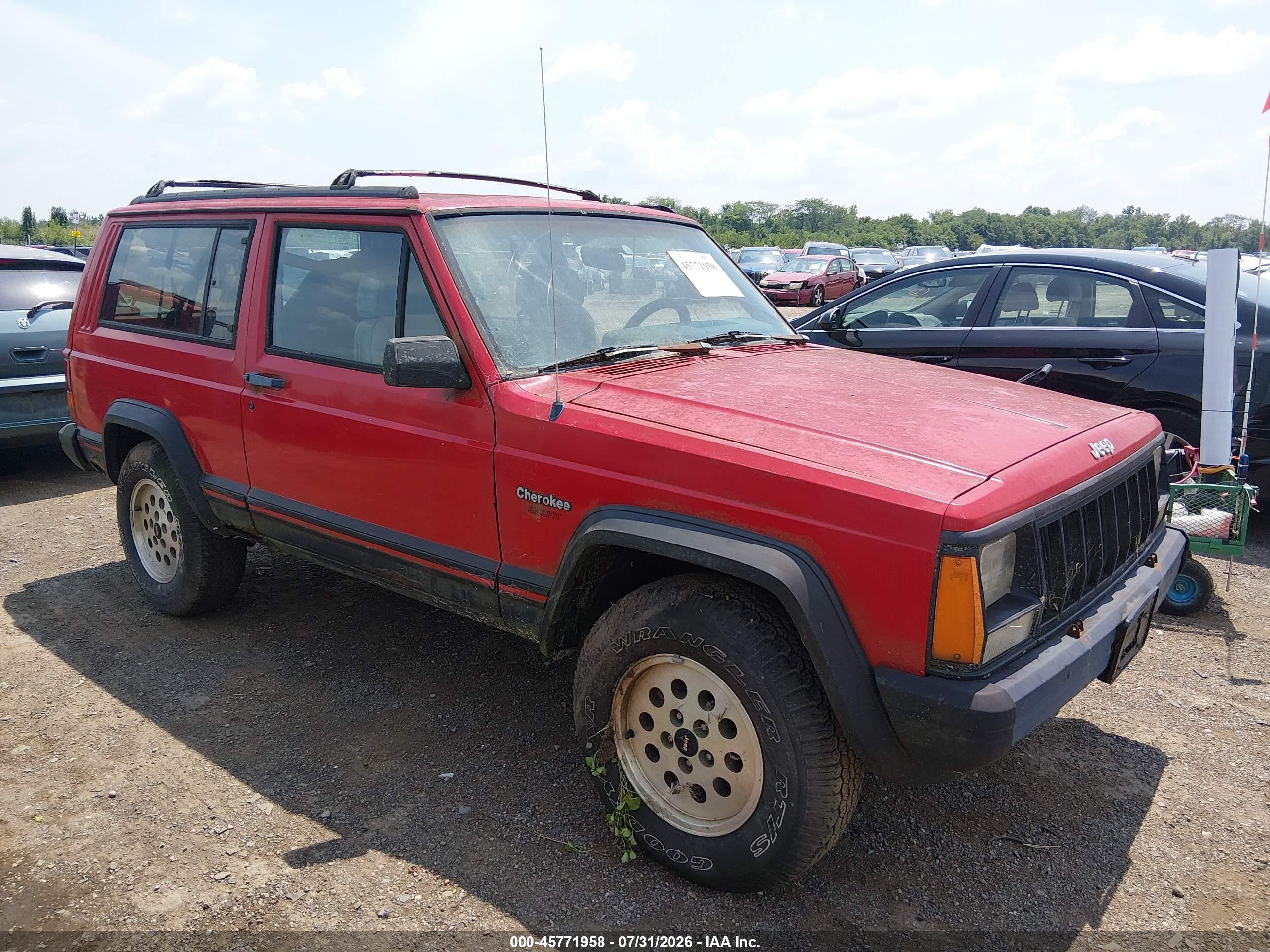 1993 Jeep Cherokee Sport Red vin: 1J4FJ67S9PL589697