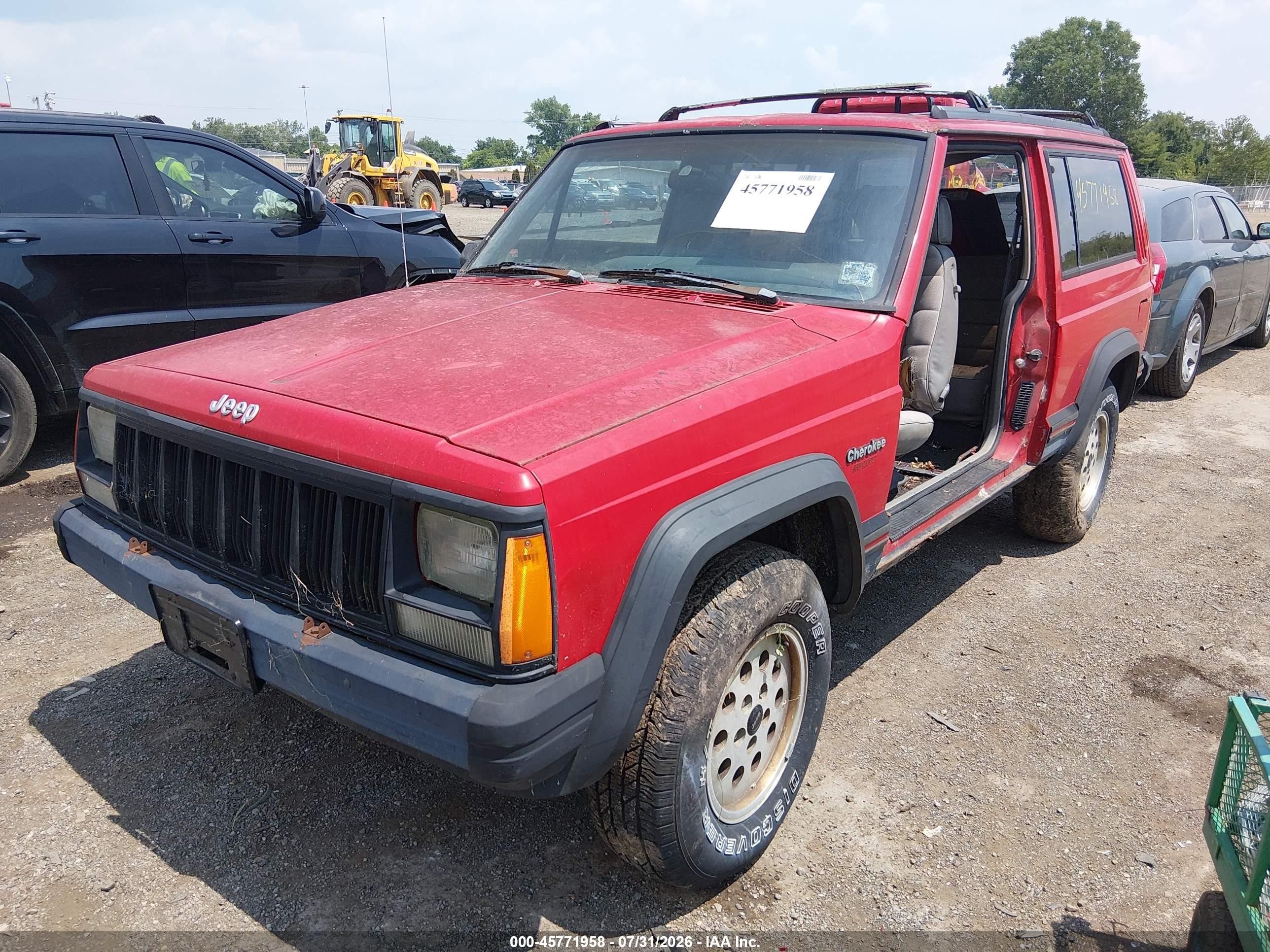 1993 Jeep Cherokee Sport Red vin: 1J4FJ67S9PL589697