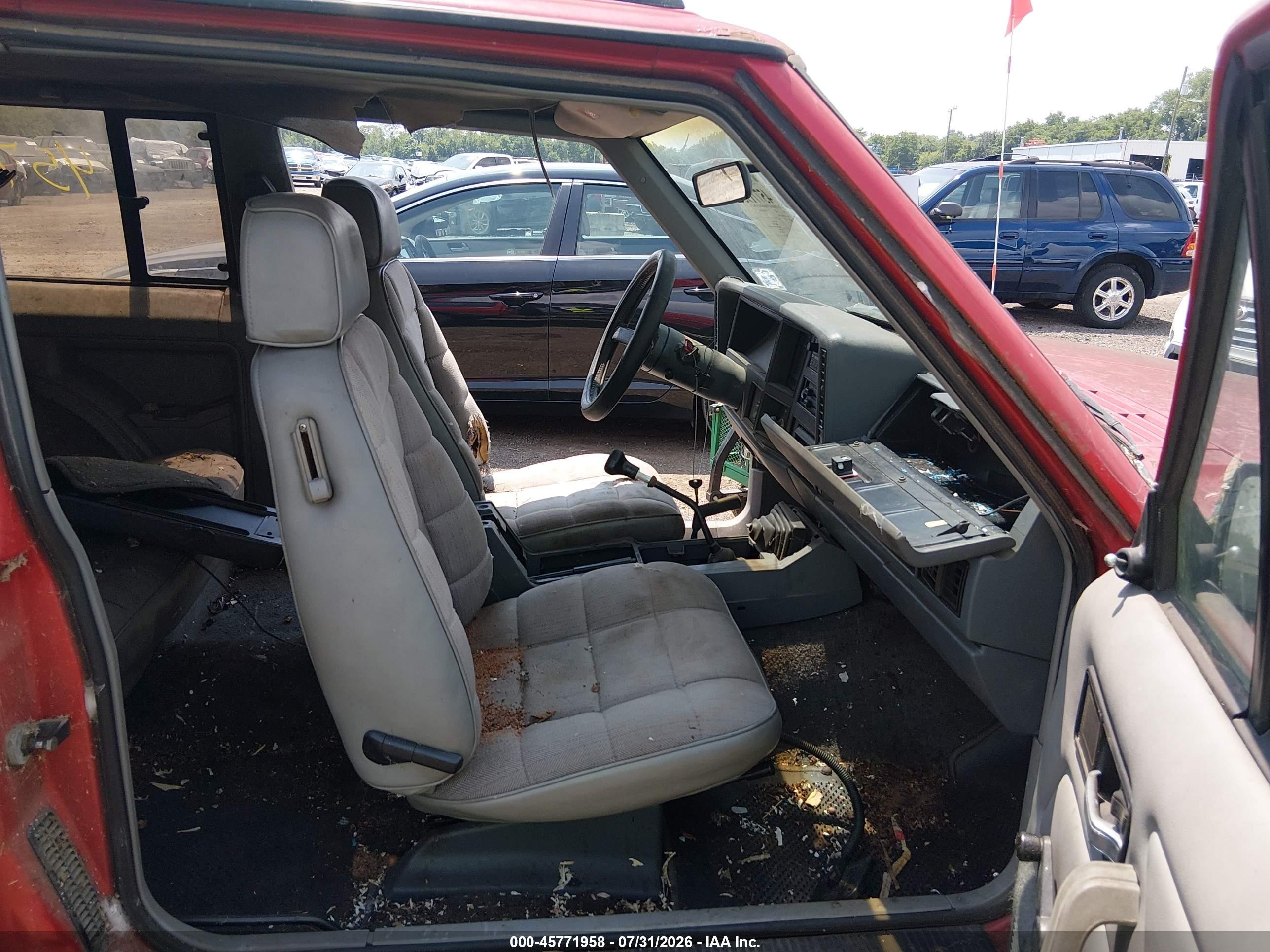 1993 Jeep Cherokee Sport Red vin: 1J4FJ67S9PL589697