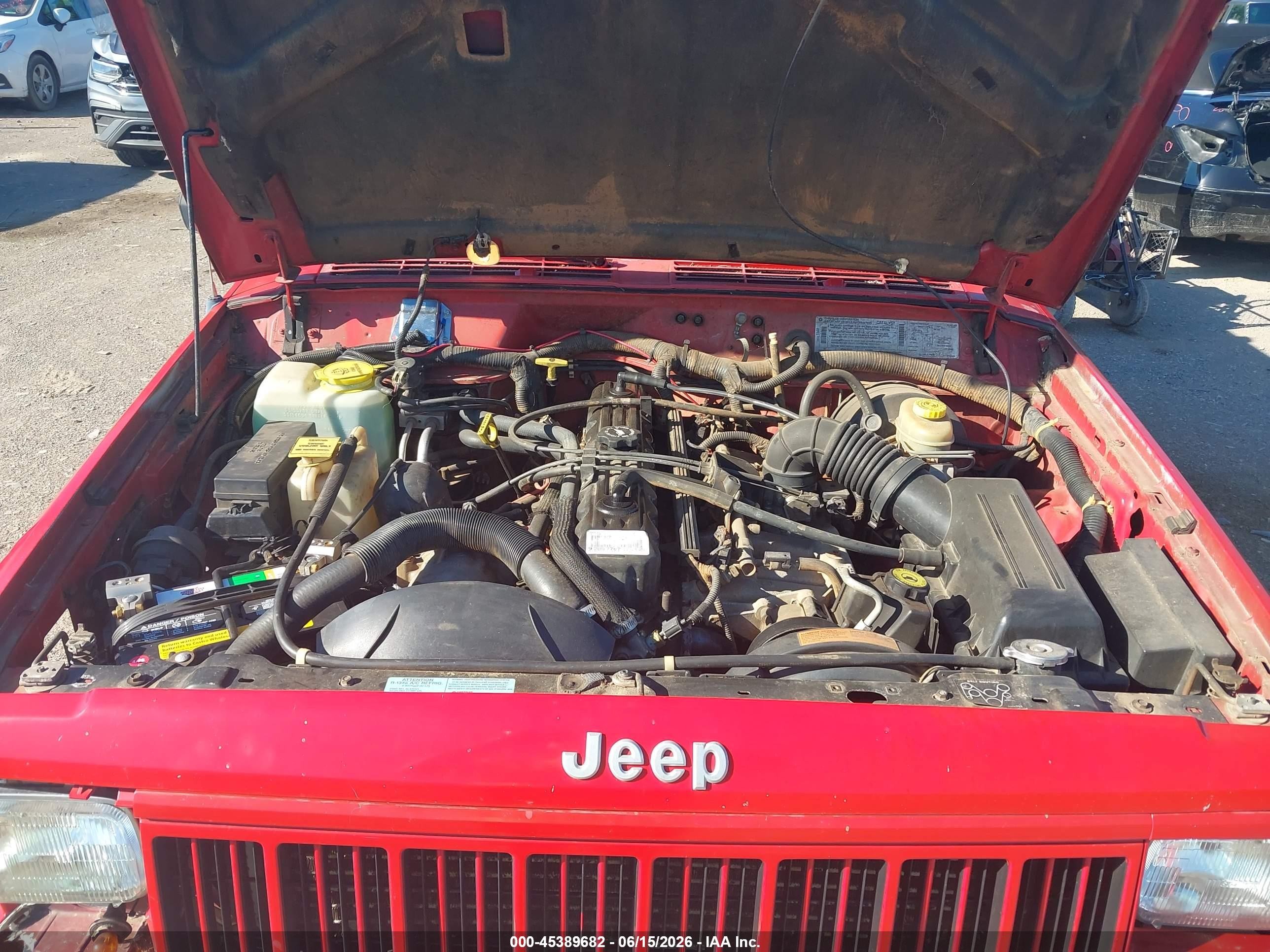 1996 Jeep Cherokee Sport/classic Red vin: 1J4FJ68S0TL298790