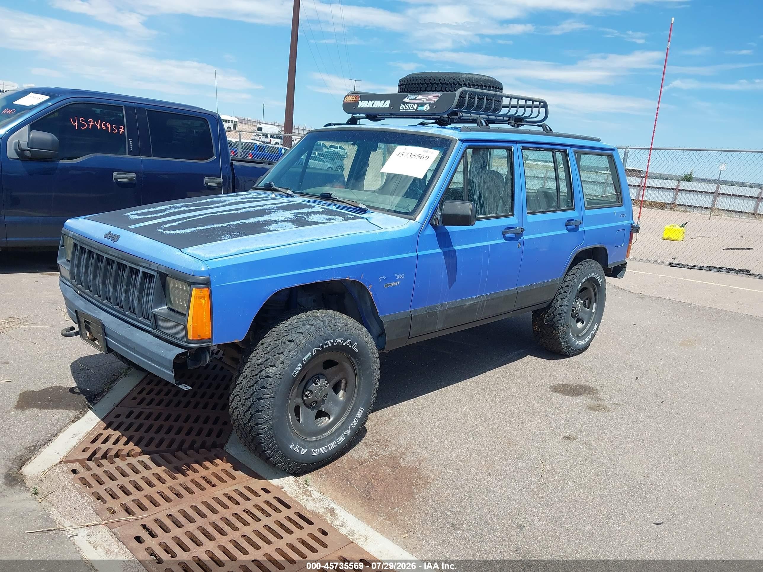 1996 Jeep Cherokee Sport/classic Blue vin: 1J4FJ68S1TL323700