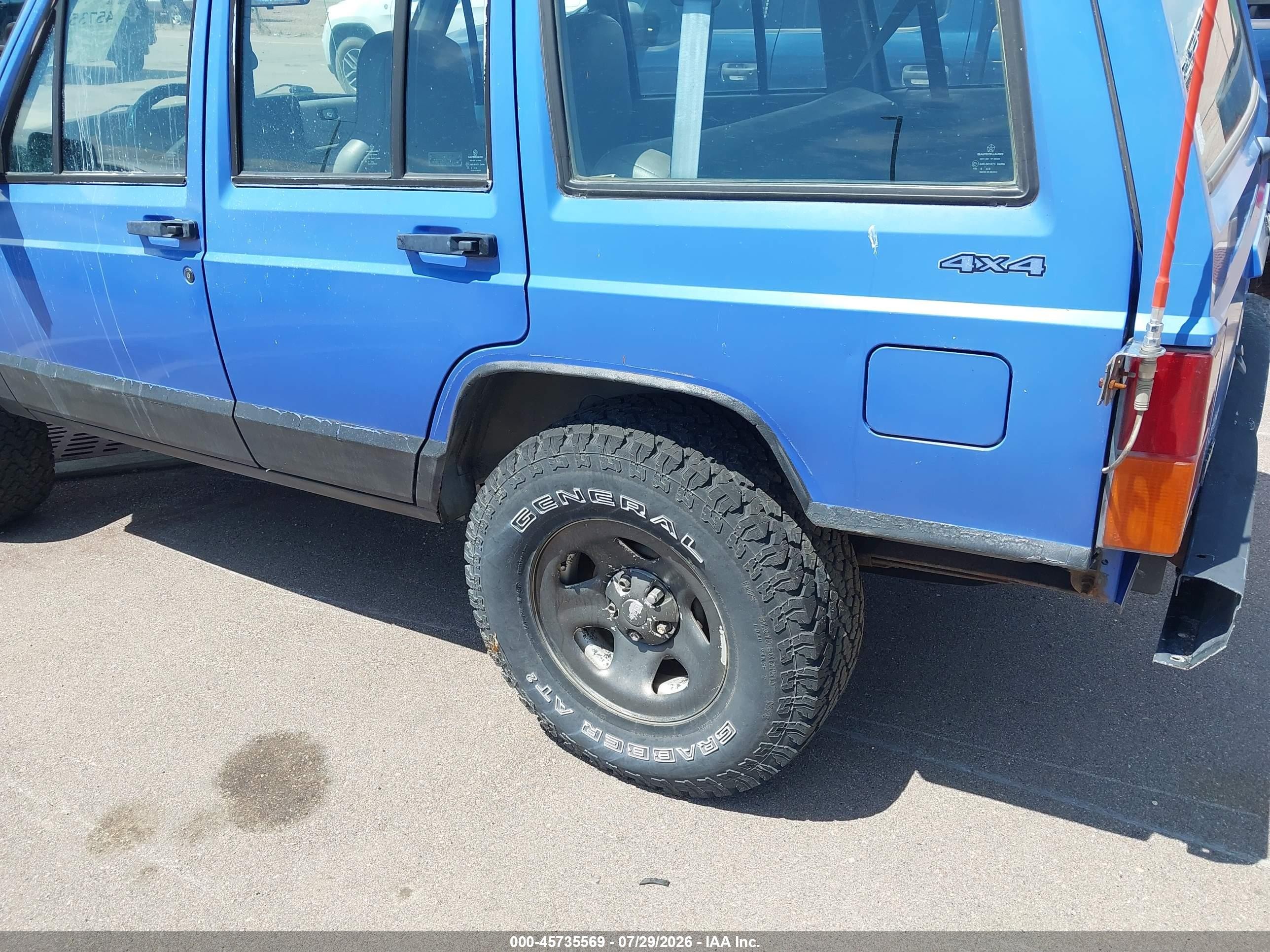 1996 Jeep Cherokee Sport/classic Blue vin: 1J4FJ68S1TL323700