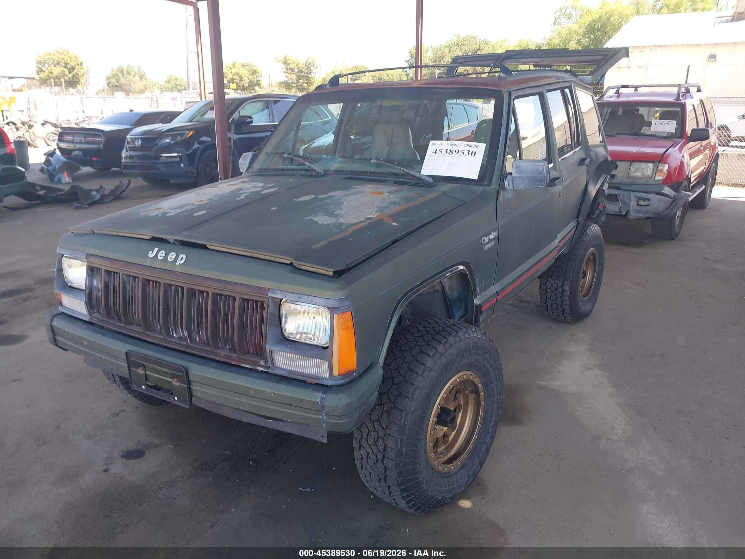 1996 Jeep Cherokee Sport/classic Green vin: 1J4FJ68S2TL130522