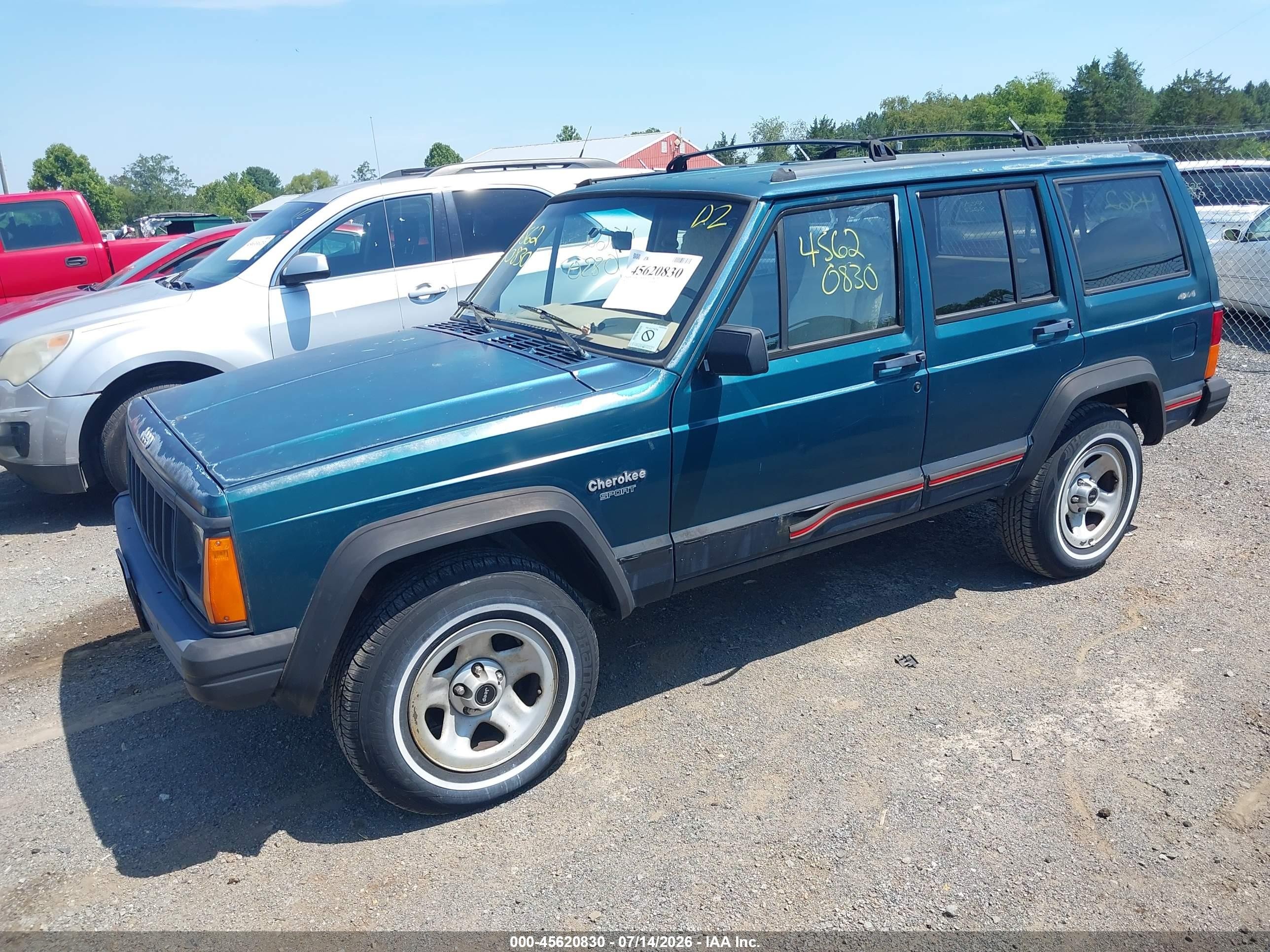 1996 Jeep Cherokee Sport/classic Green vin: 1J4FJ68S2TL232029