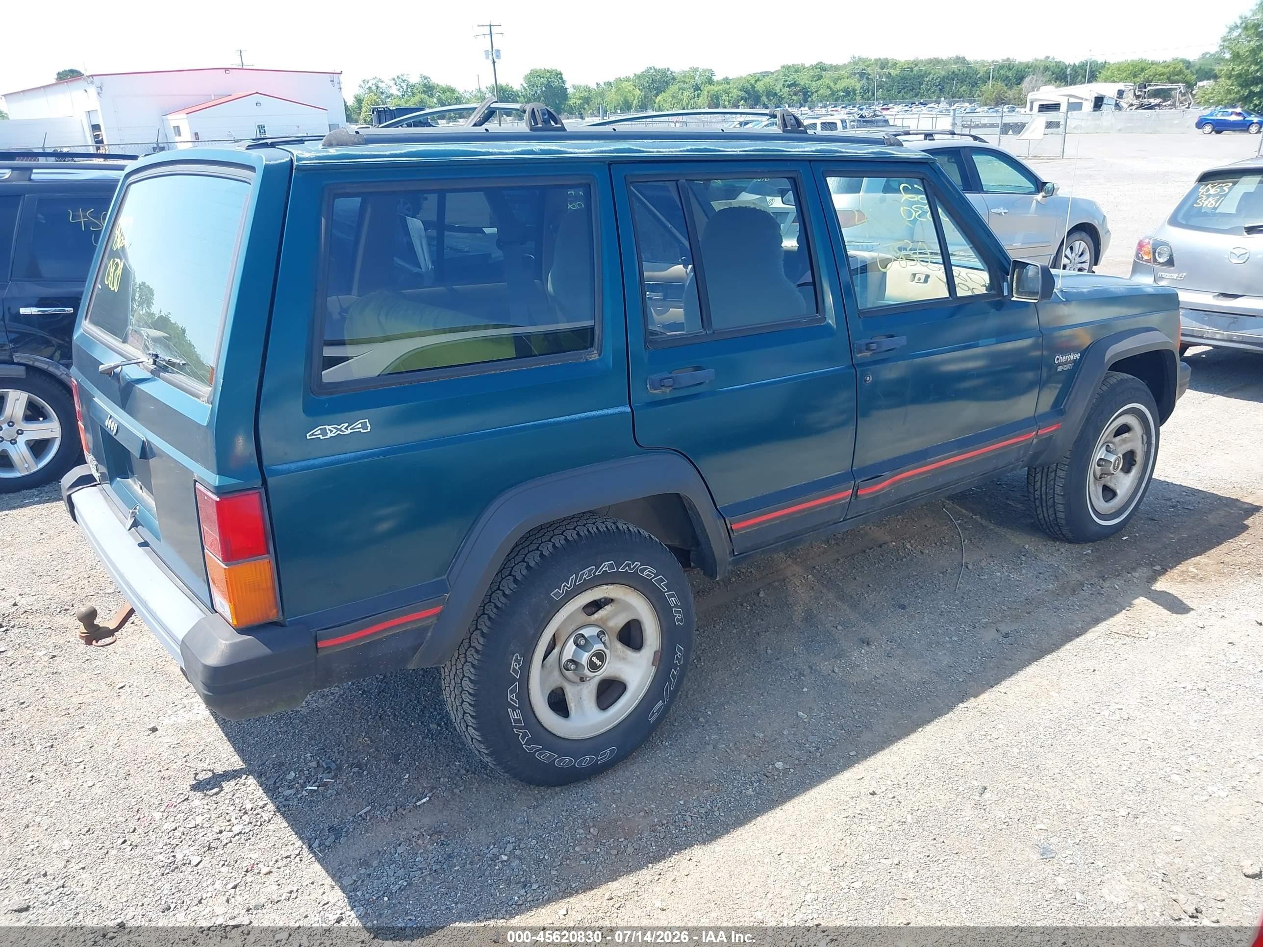1996 Jeep Cherokee Sport/classic Green vin: 1J4FJ68S2TL232029