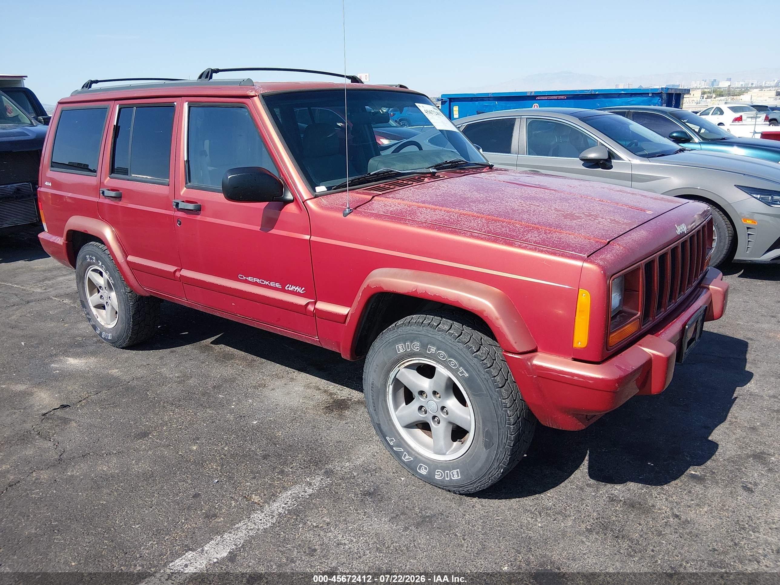 1998 Jeep Cherokee Classic/sport Red vin: 1J4FJ68S2WL269781