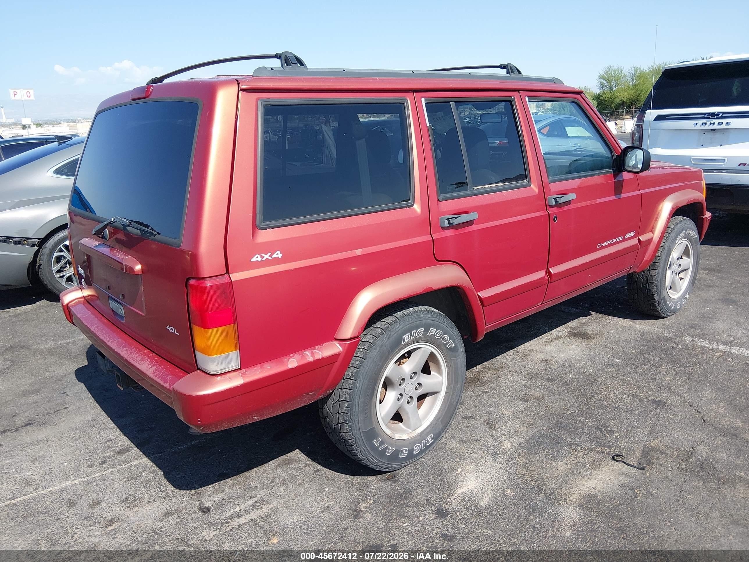 1998 Jeep Cherokee Classic/sport Red vin: 1J4FJ68S2WL269781