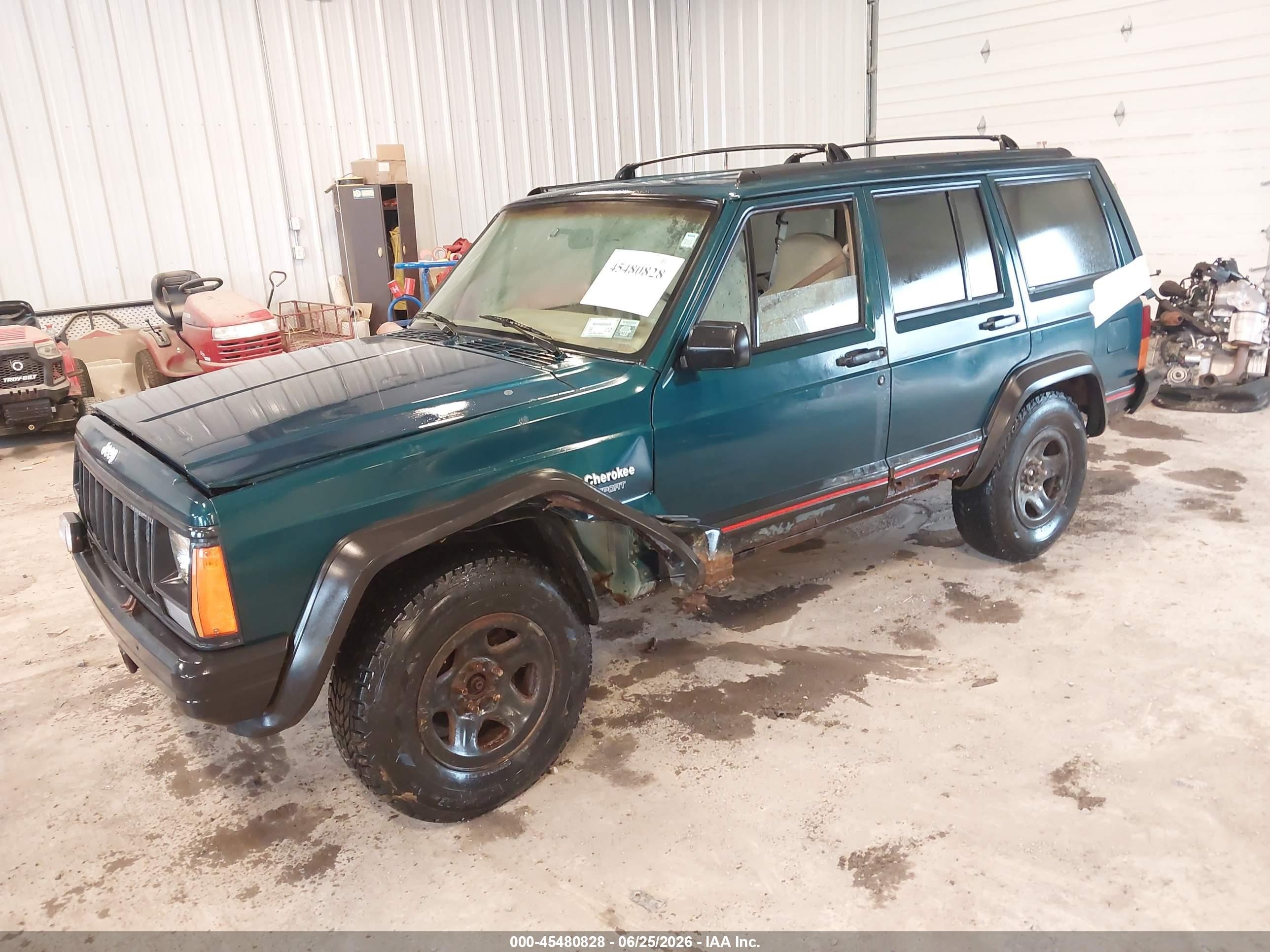 1996 Jeep Cherokee Sport/classic Green vin: 1J4FJ68S4TL192794