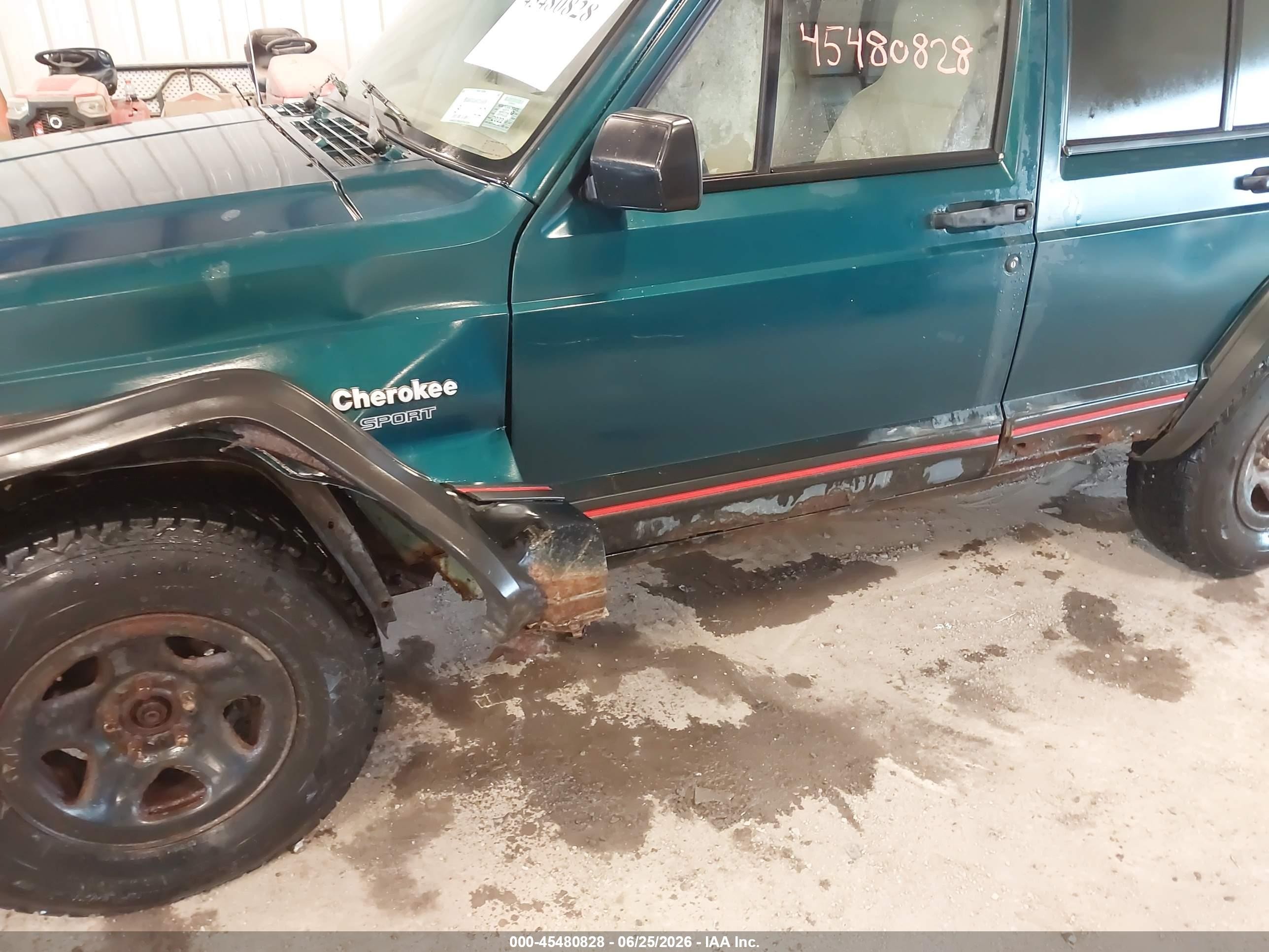 1996 Jeep Cherokee Sport/classic Green vin: 1J4FJ68S4TL192794