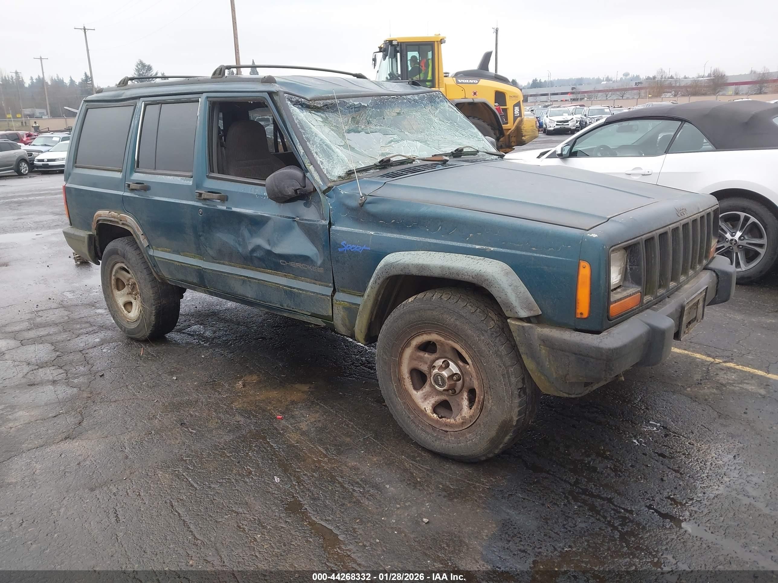1997 Jeep Cherokee Sport Green vin: 1J4FJ68S4VL584564