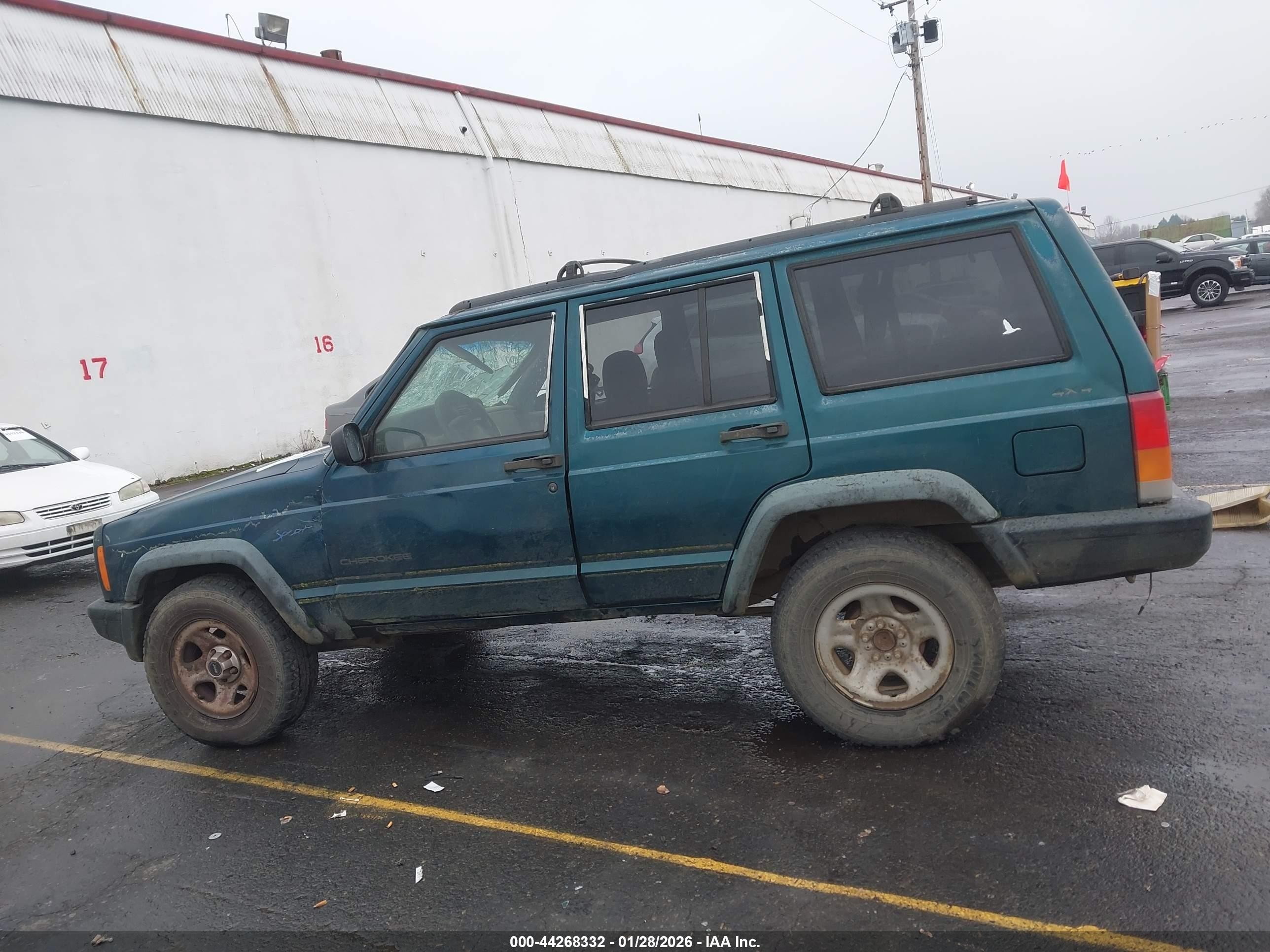 1997 Jeep Cherokee Sport Green vin: 1J4FJ68S4VL584564