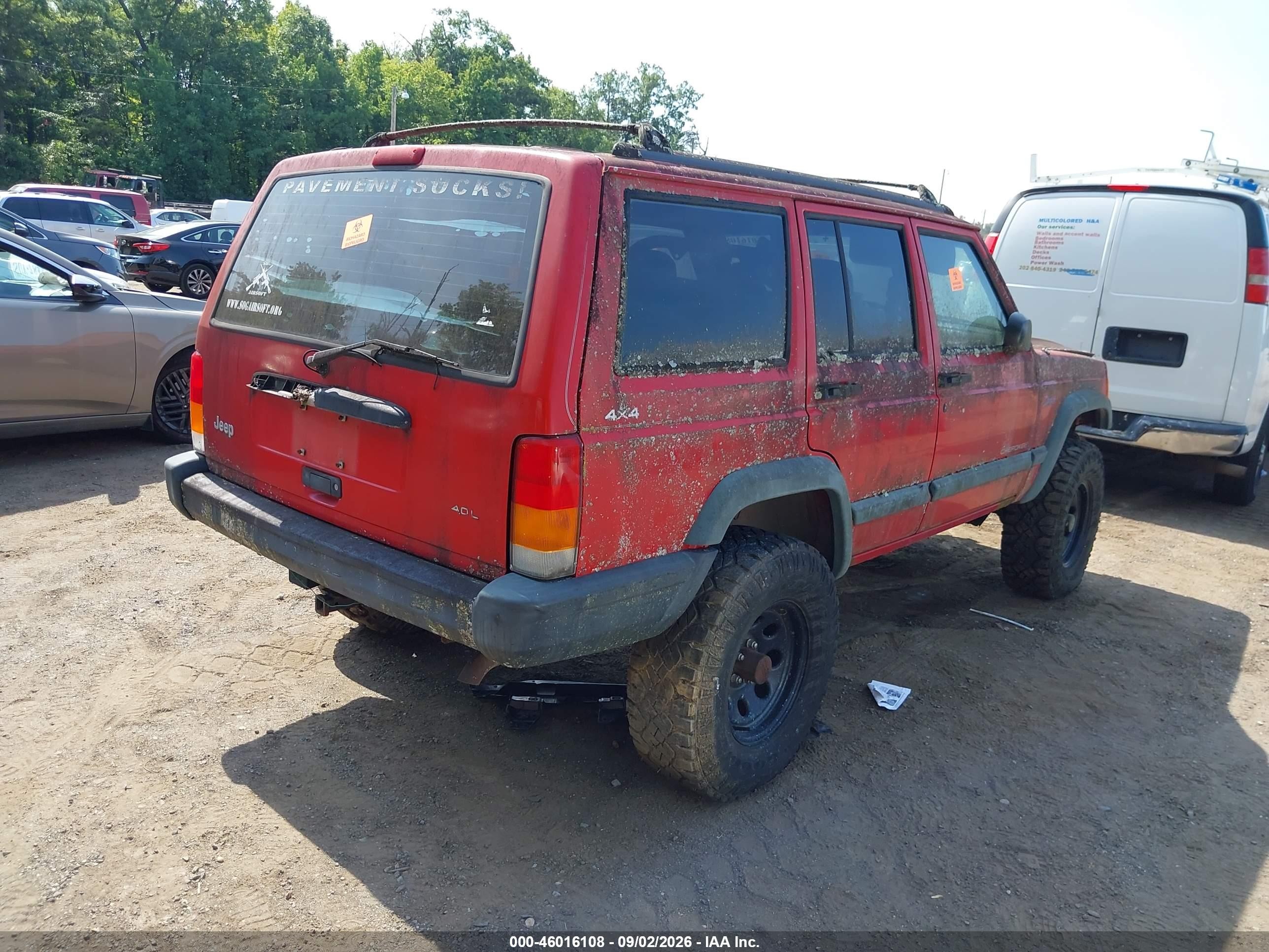 1998 Jeep Cherokee Classic/sport Red vin: 1J4FJ68S5WL208554