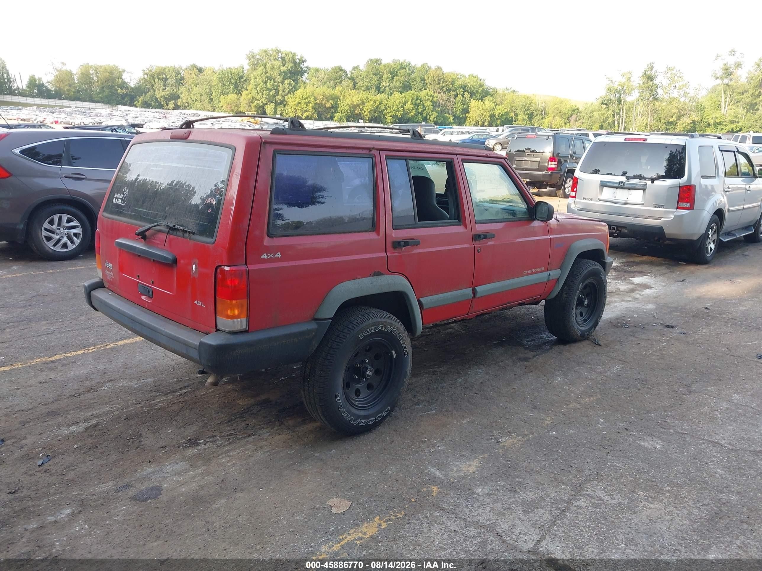 1998 Jeep Cherokee Classic/sport Red vin: 1J4FJ68S8WL238132