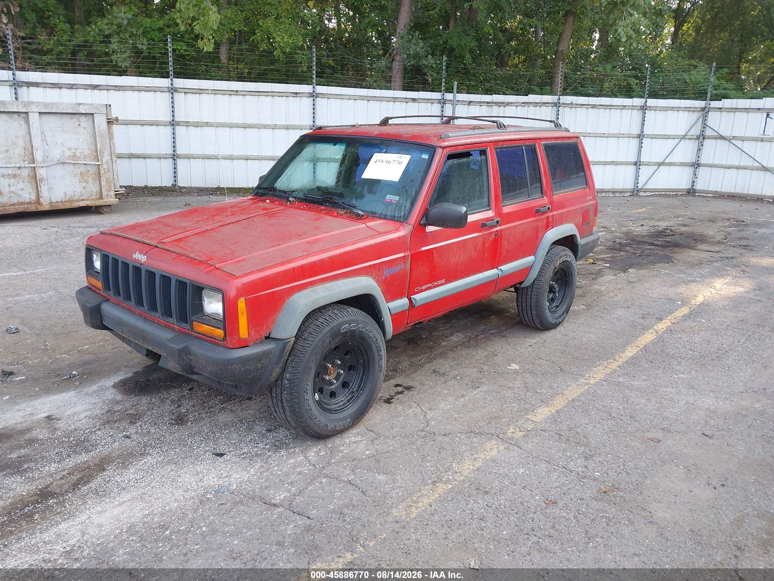 1998 Jeep Cherokee Classic/sport Red vin: 1J4FJ68S8WL238132