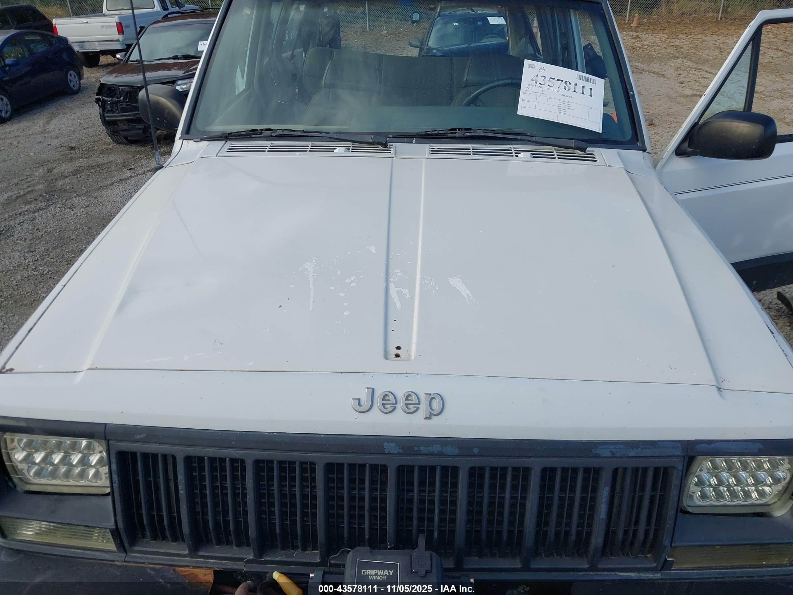 1993 Jeep Cherokee Sport White vin: 1J4FJ68S9PL515923