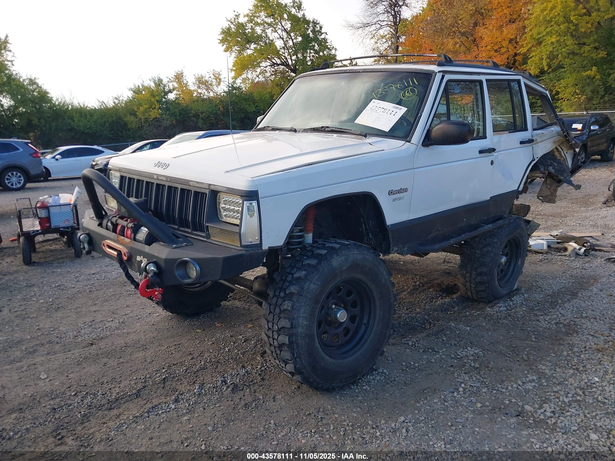 1993 Jeep Cherokee Sport White vin: 1J4FJ68S9PL515923