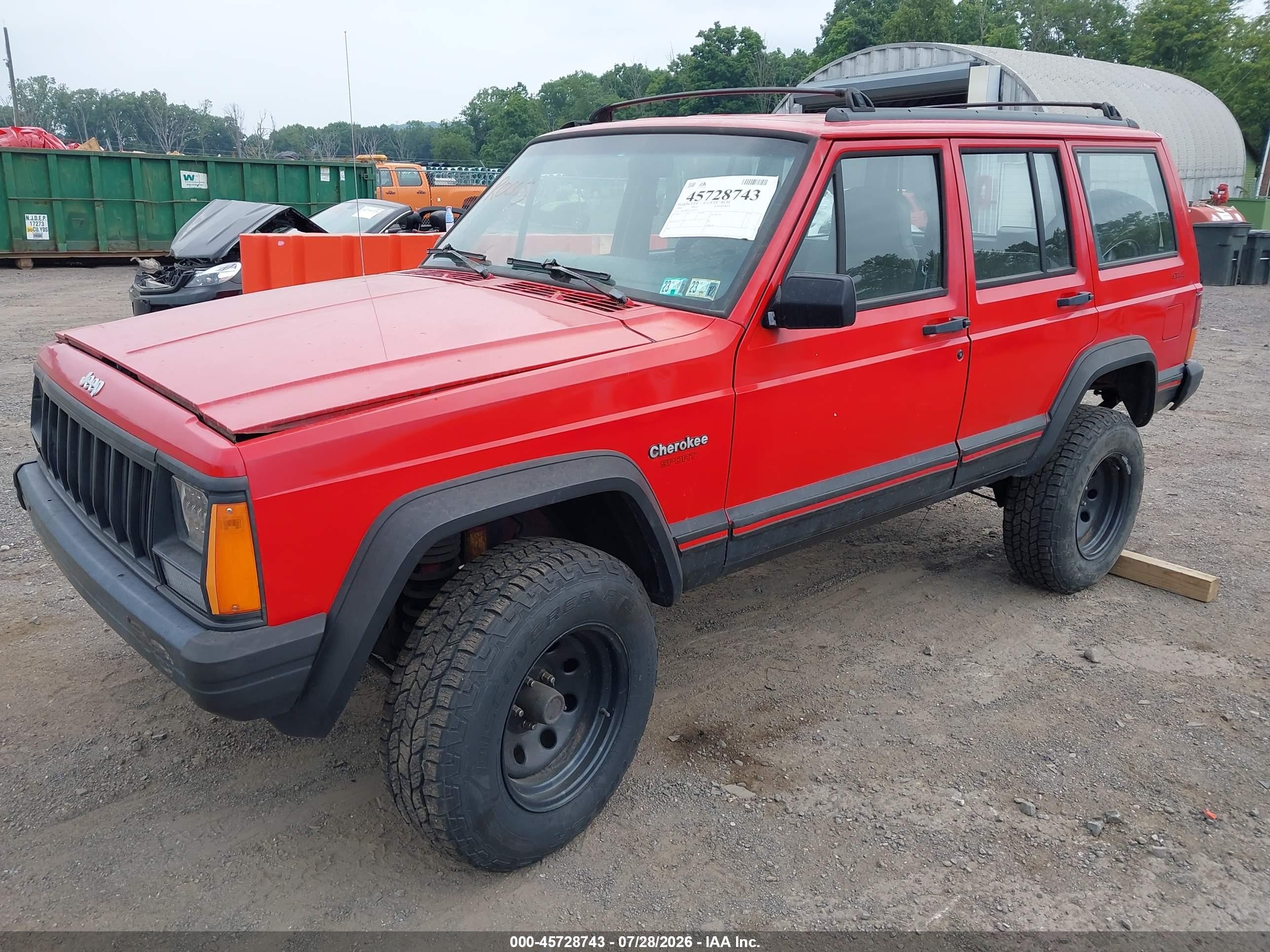 1996 Jeep Cherokee Sport/classic Red vin: 1J4FJ68S9TL248793