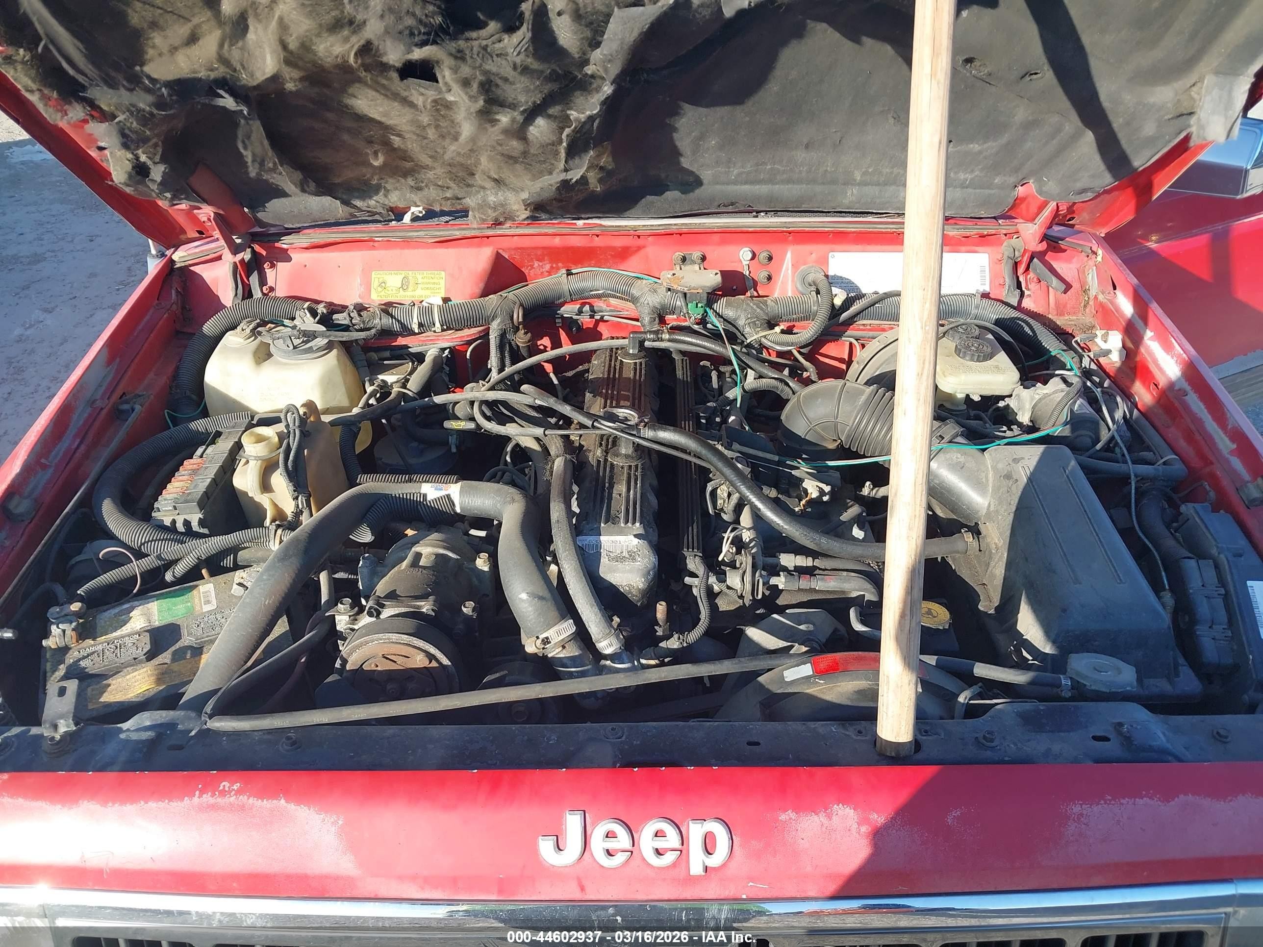 1993 Jeep Cherokee Country Red vin: 1J4FJ78S6PL572750