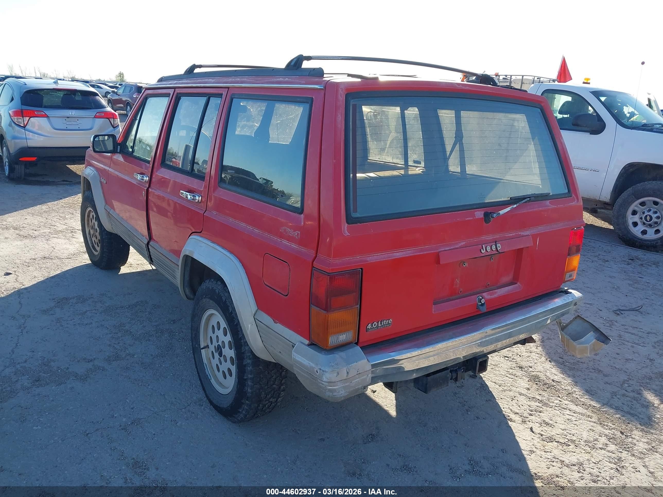 1993 Jeep Cherokee Country Red vin: 1J4FJ78S6PL572750