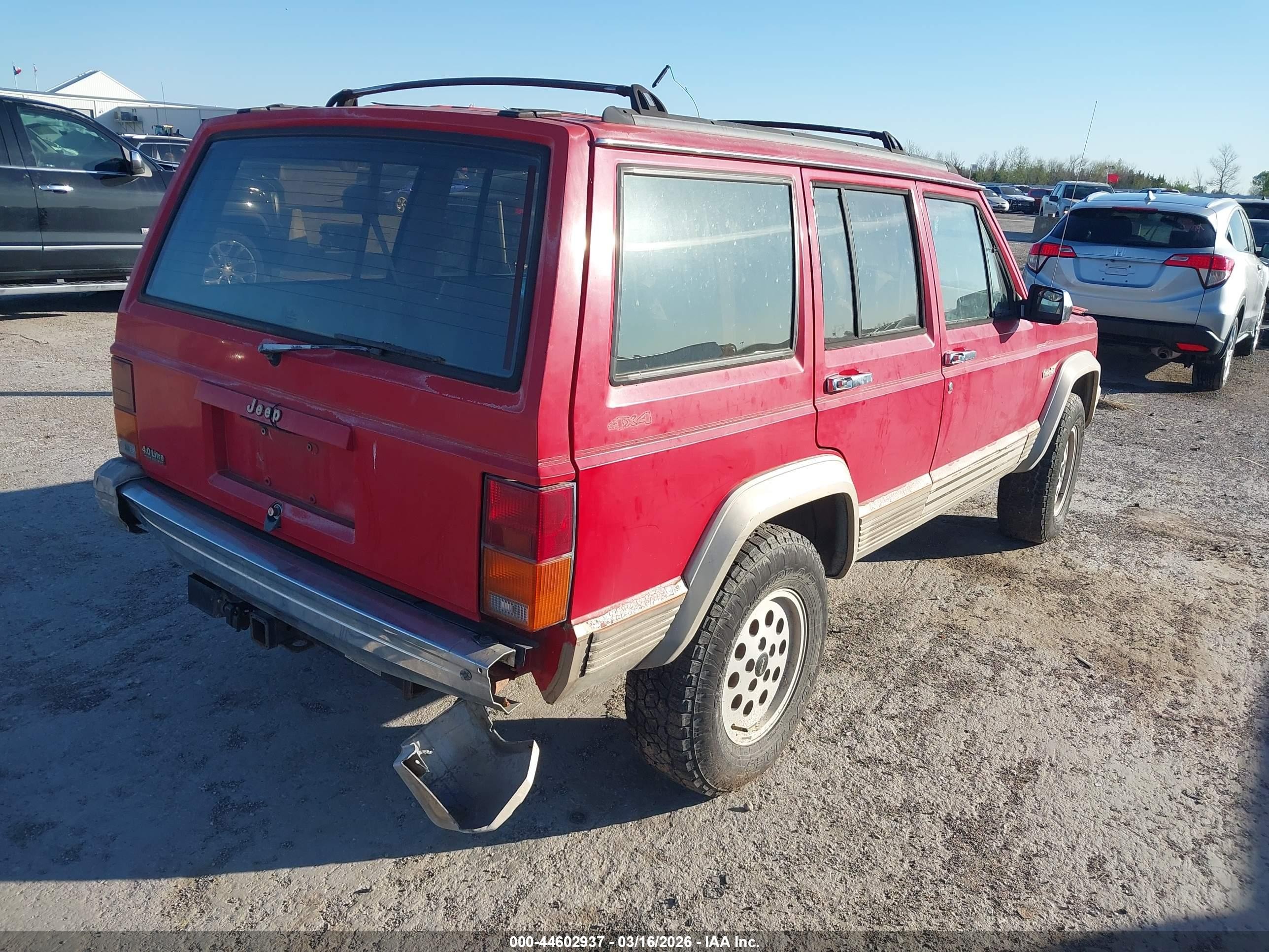 1993 Jeep Cherokee Country Red vin: 1J4FJ78S6PL572750
