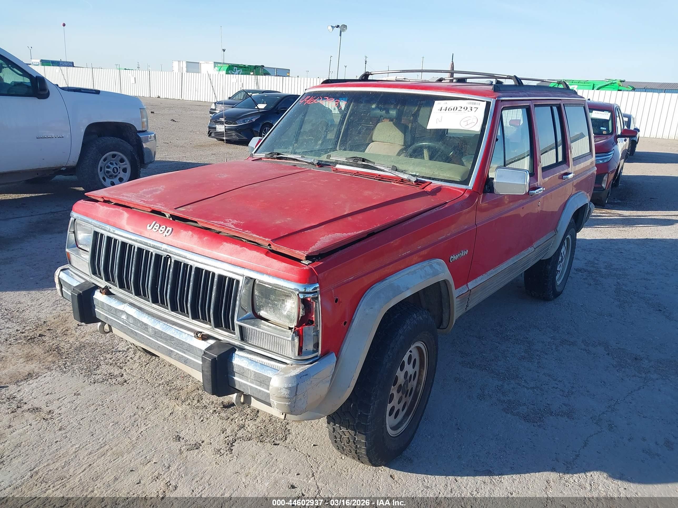1993 Jeep Cherokee Country Red vin: 1J4FJ78S6PL572750