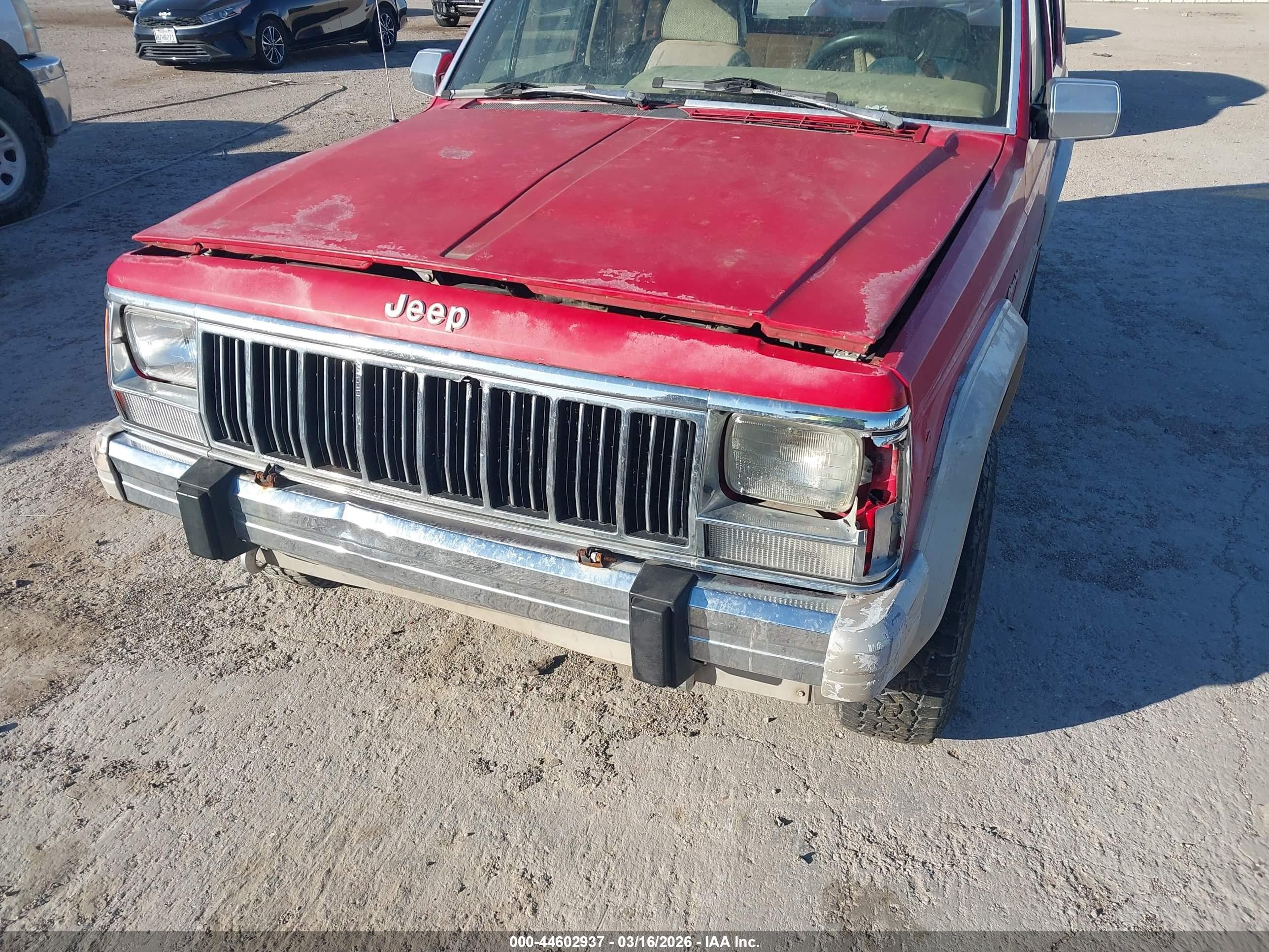 1993 Jeep Cherokee Country Red vin: 1J4FJ78S6PL572750