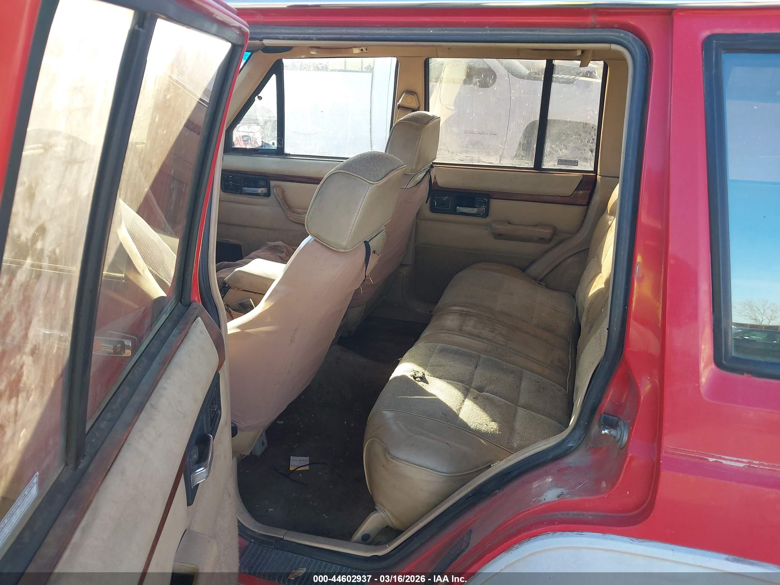 1993 Jeep Cherokee Country Red vin: 1J4FJ78S6PL572750