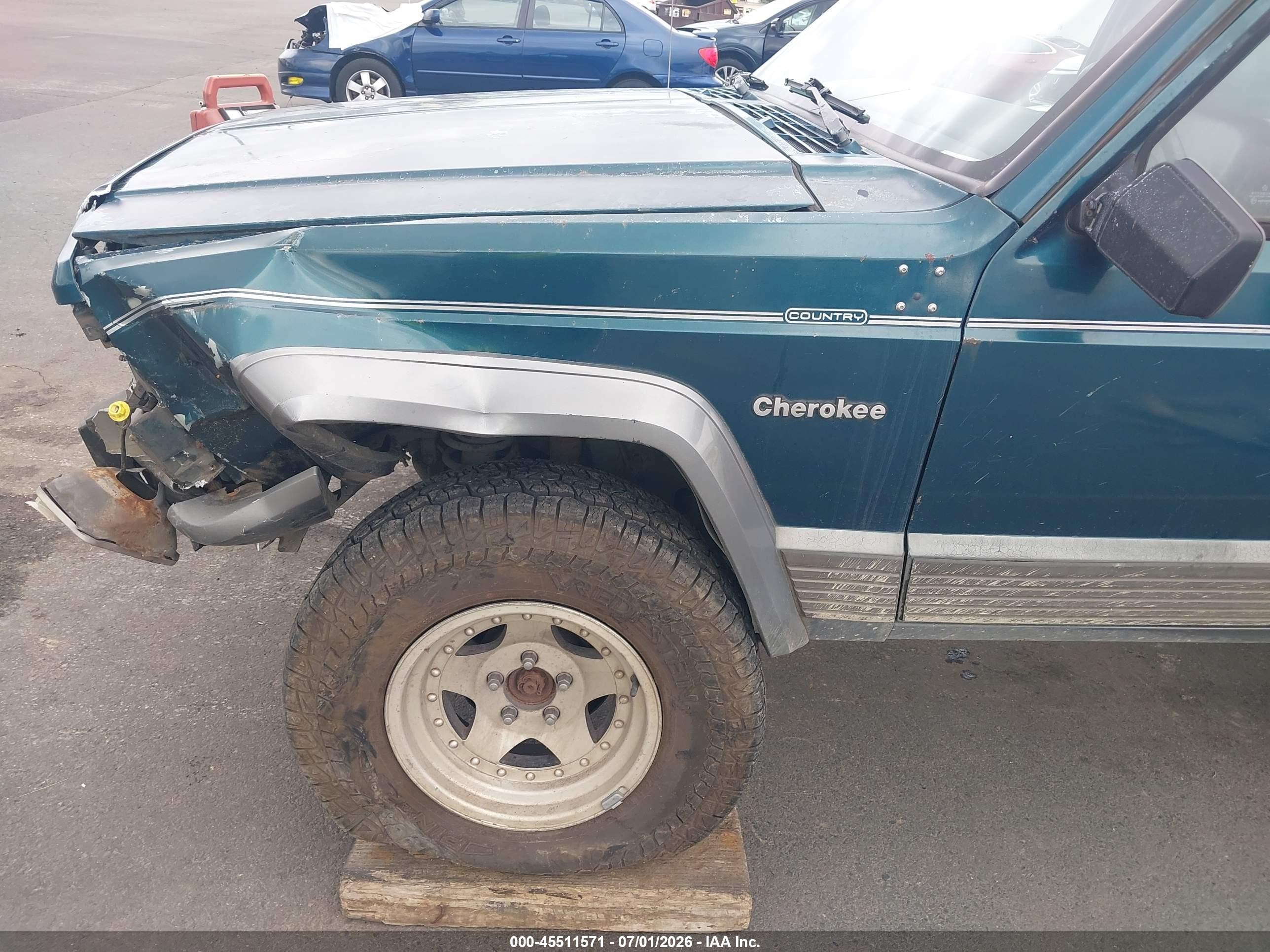 1996 Jeep Cherokee Country Green vin: 1J4FJ78S9TL270590