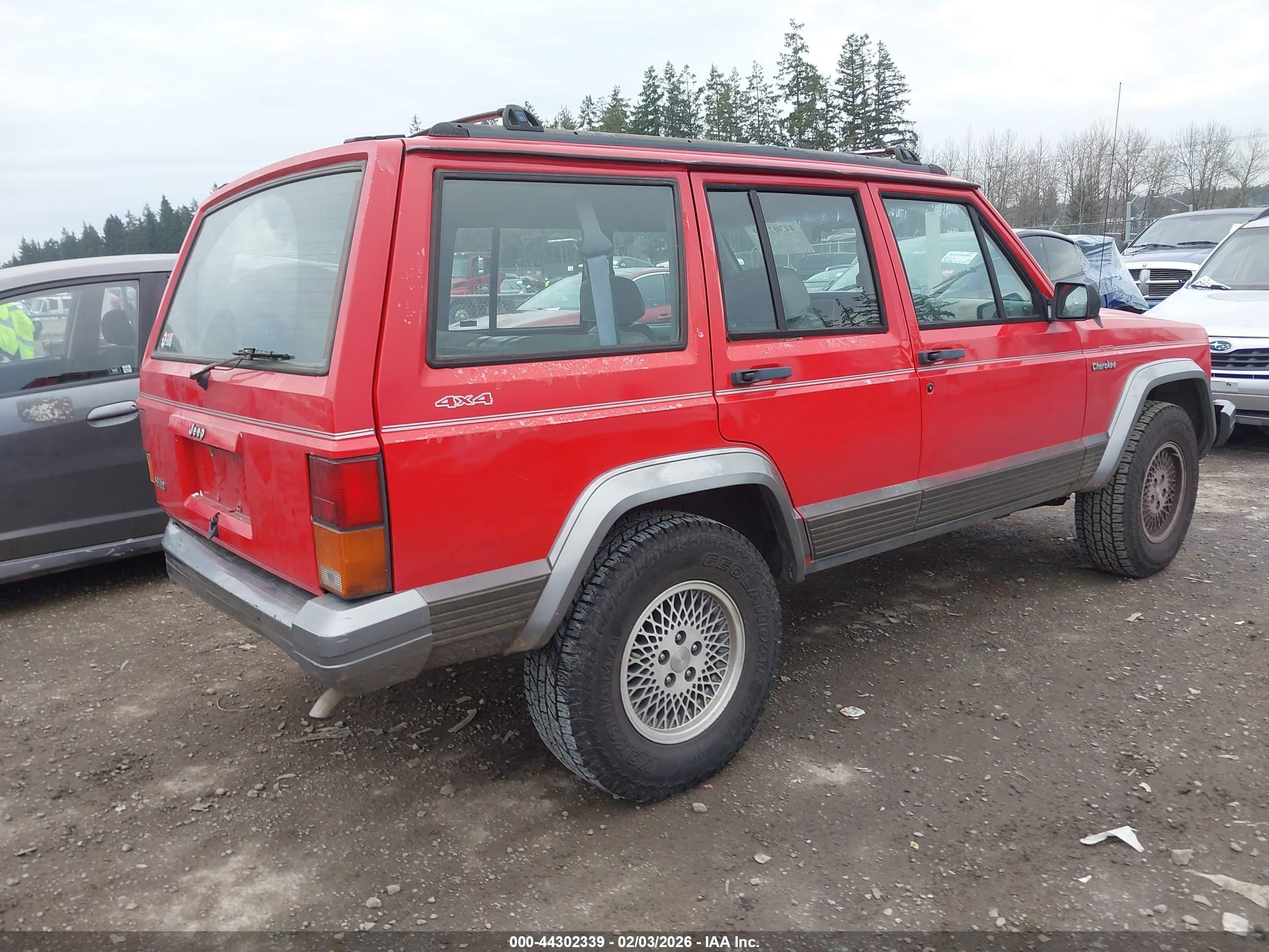 1993 Jeep Cherokee Country Red vin: 1J4FJ78SXPL589079