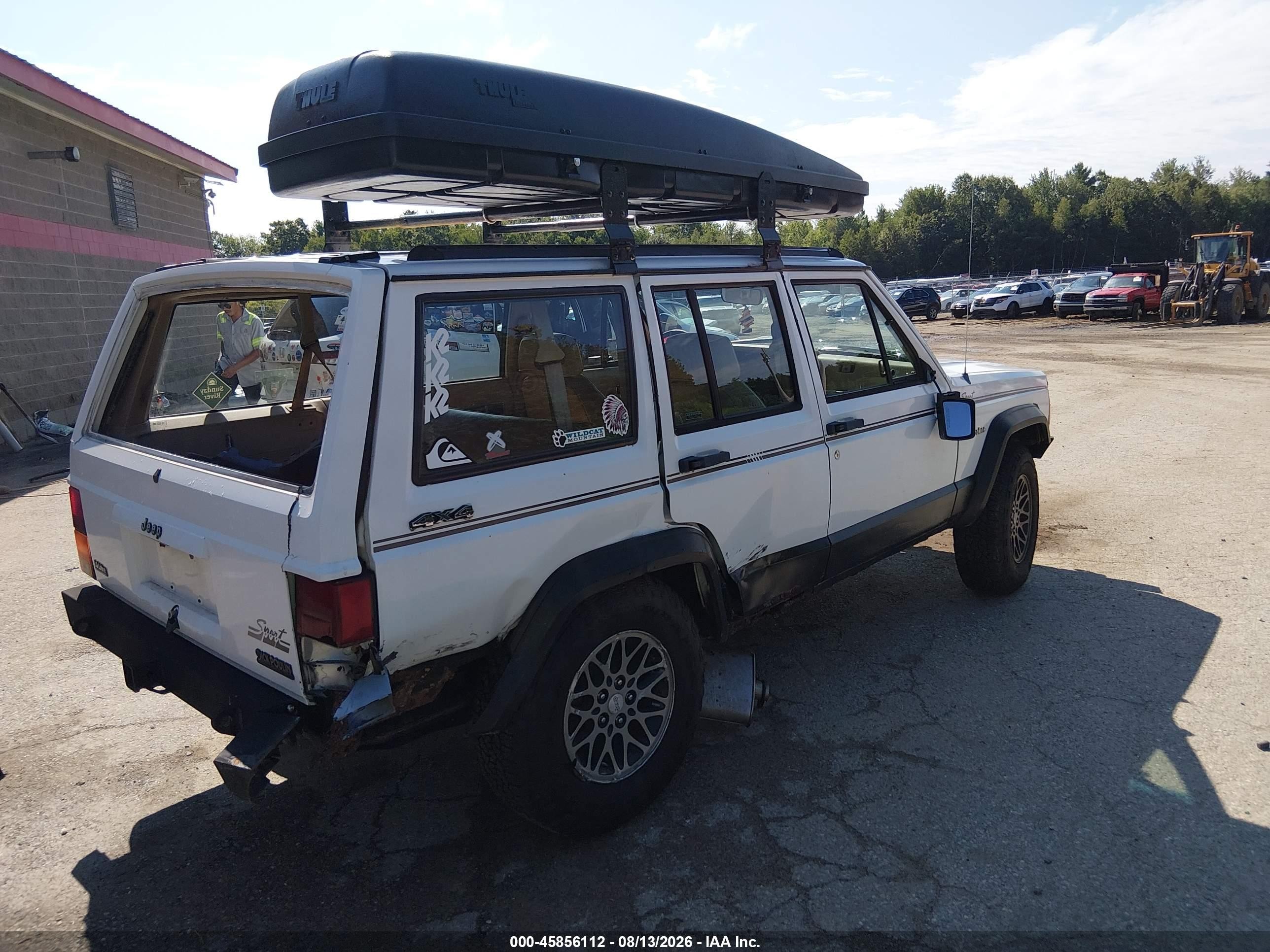 1992 Jeep Cherokee Sport White vin: 1J4FJ88S2NL138733