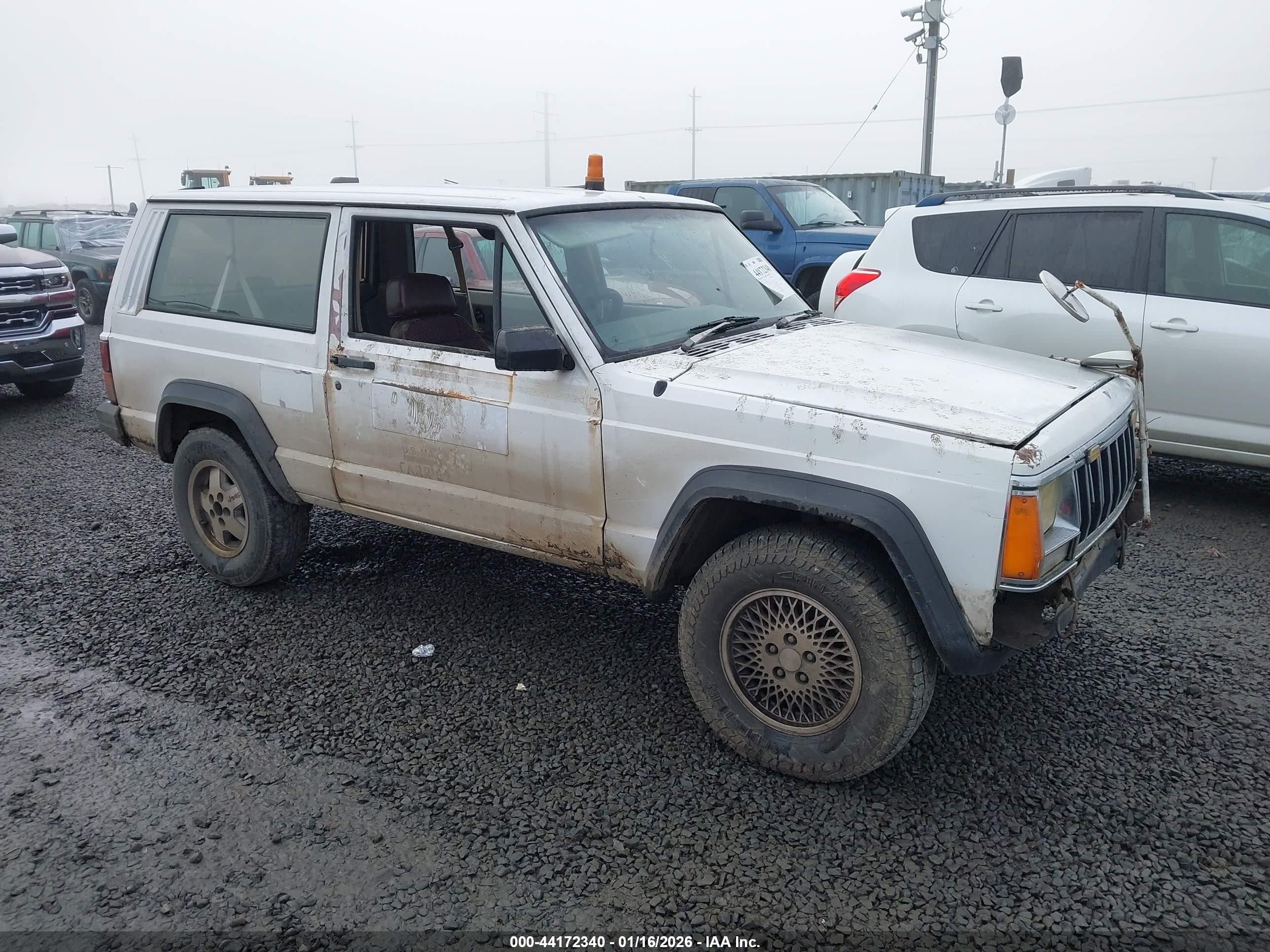 1993 Jeep Cherokee Postal White vin: 1J4FN21S3PL543353